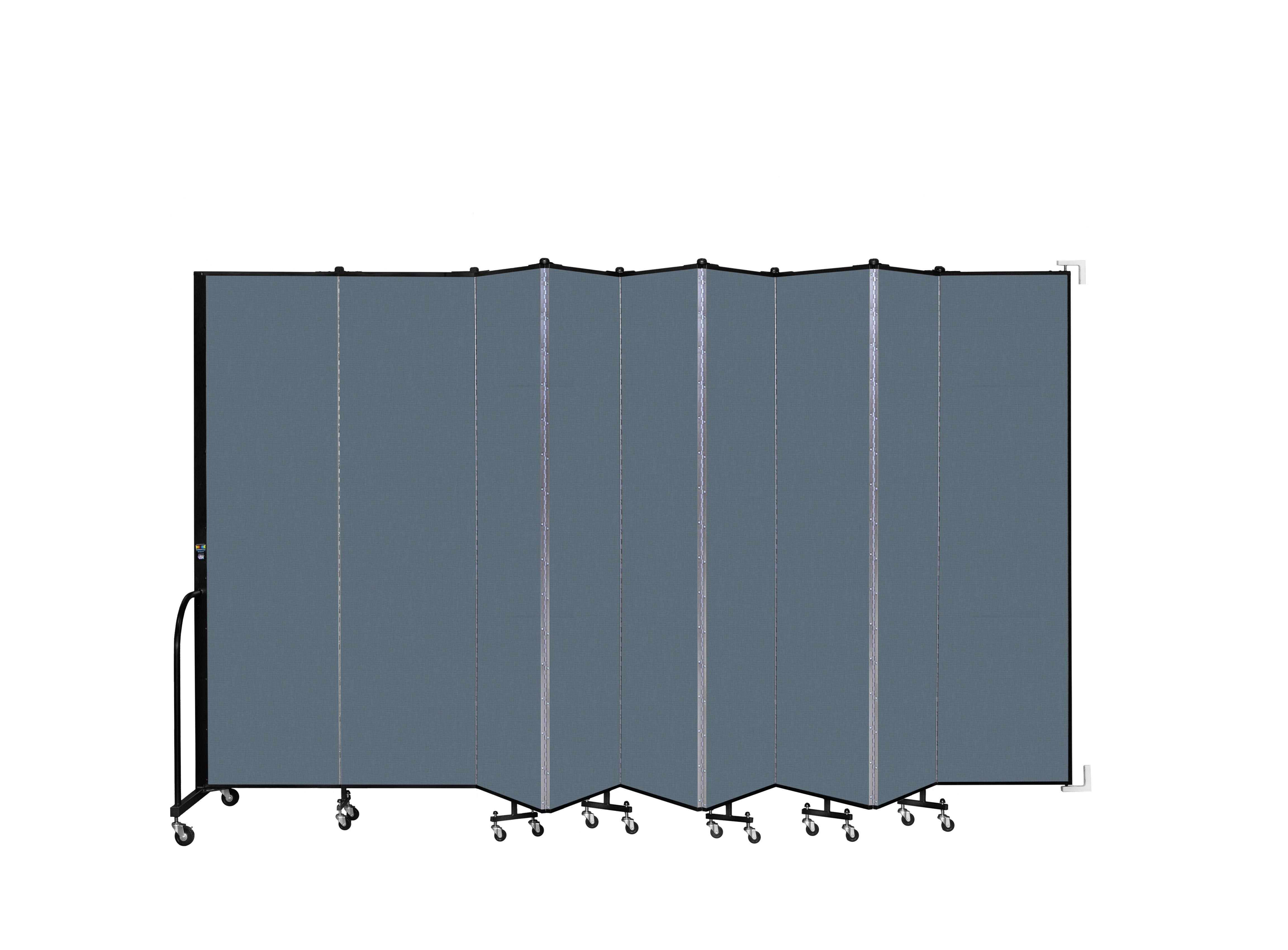 Wallmount Room Divider - 7' 4"H x 16' 6"L - 9 Panel, Lake, Fabric