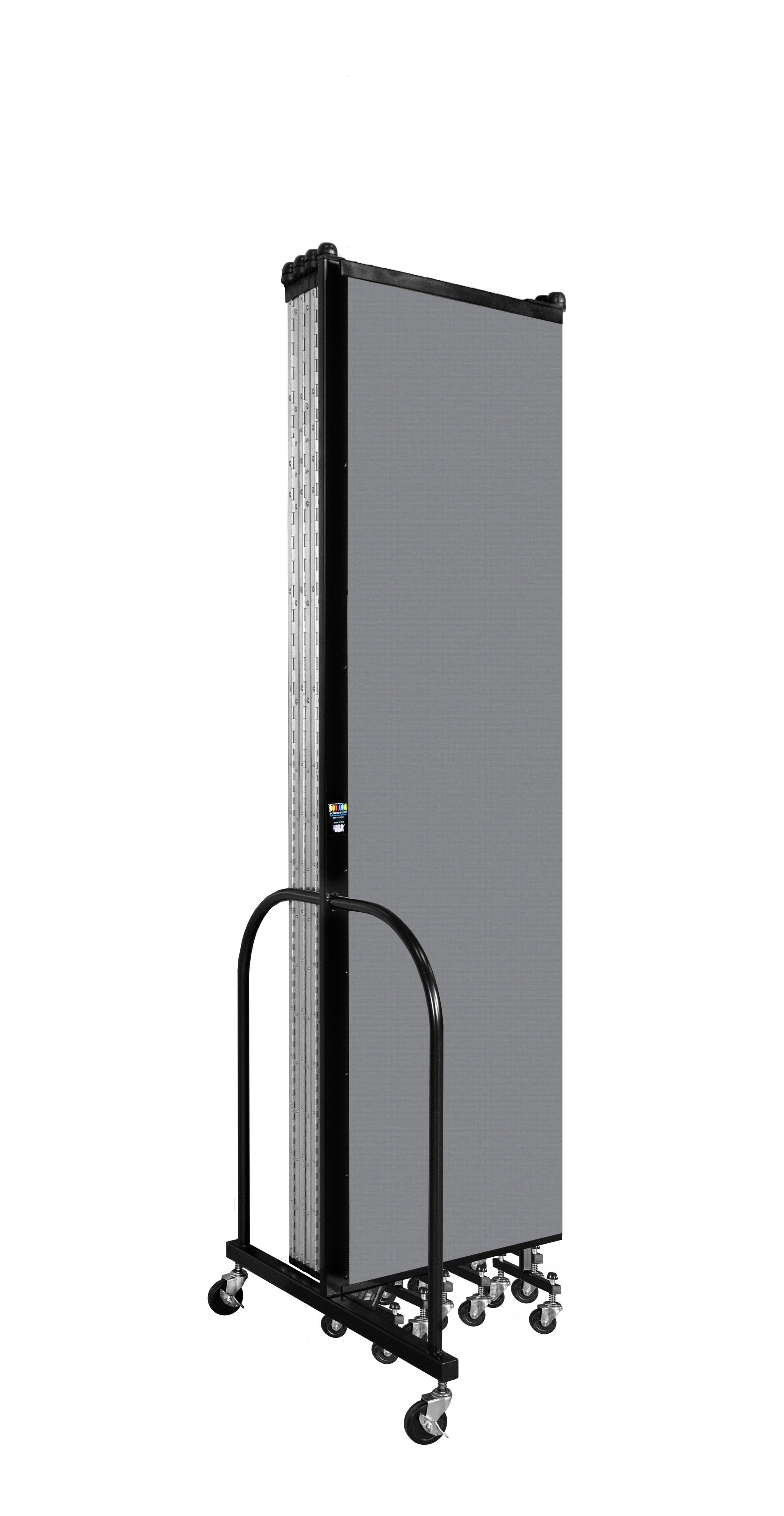 Wallmount Room Divider - 7' 4"H x 16' 6"L - 9 Panel, Stone, Fabric