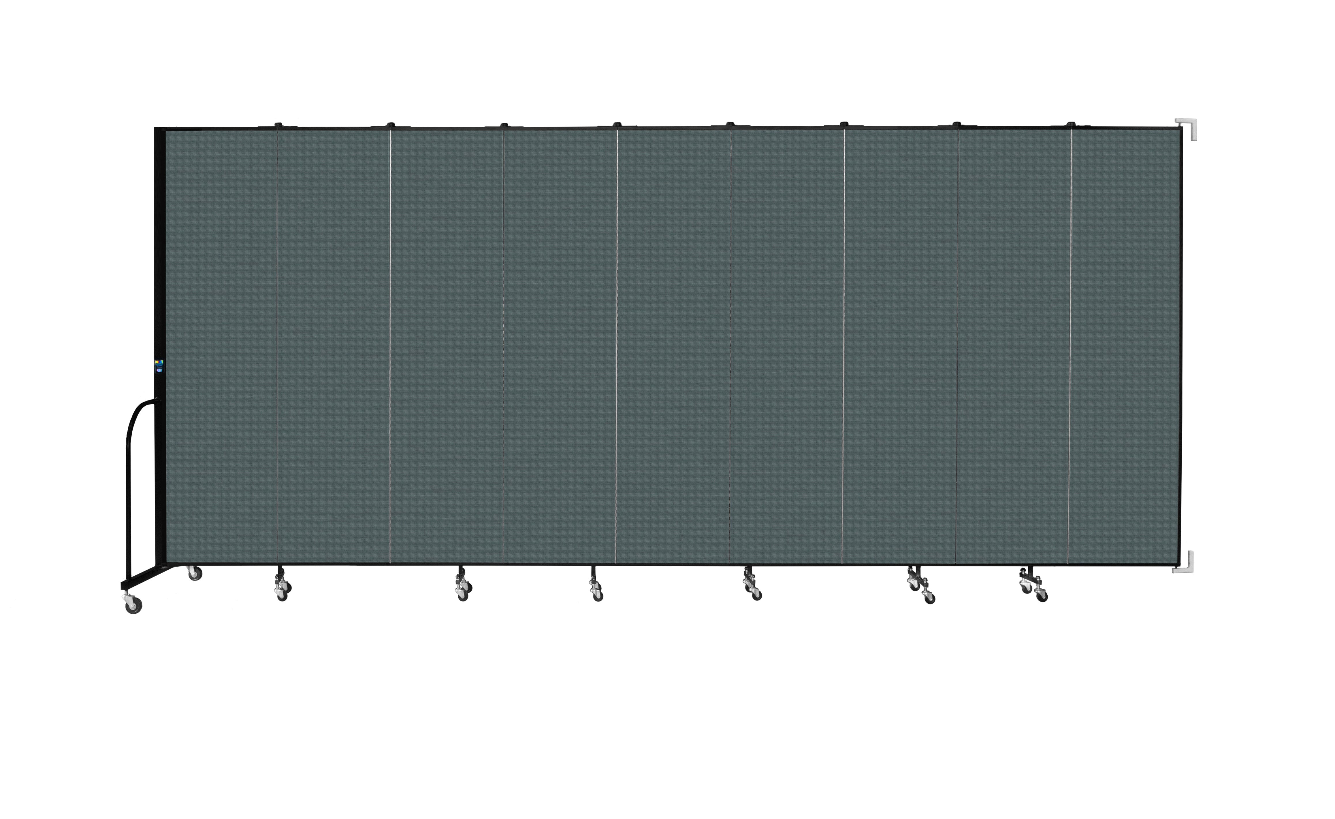 Wallmount Room Divider - 7' 4"H x 16' 6"L - 9 Panel, Mallard, Fabric