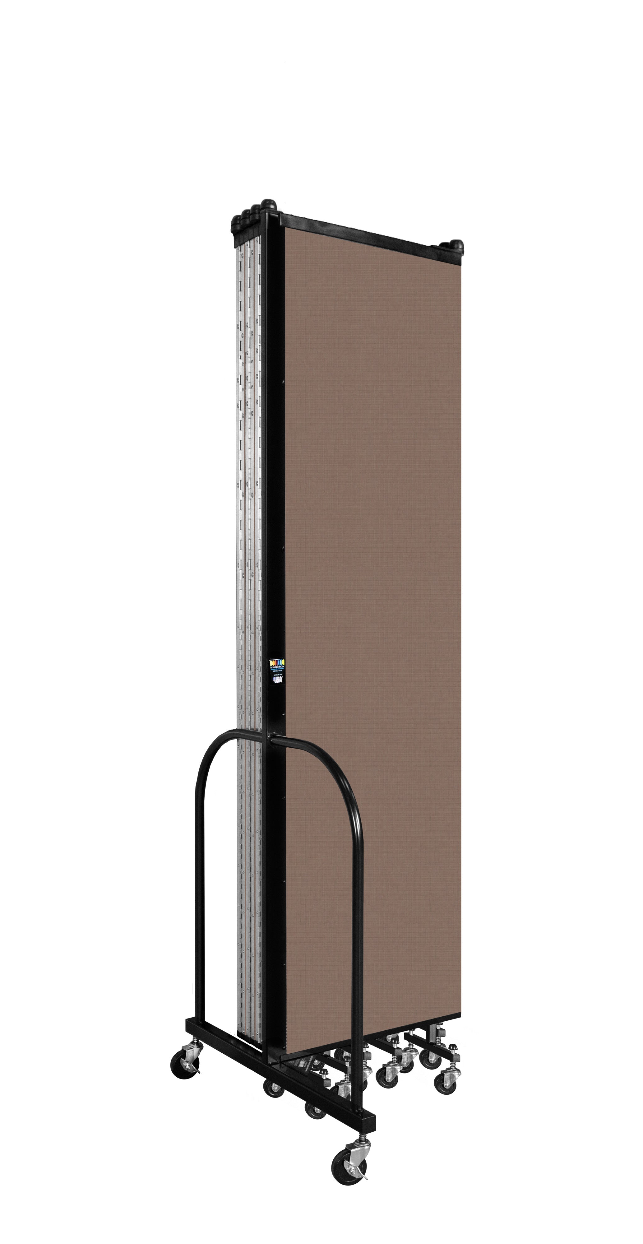 Wallmount Room Divider - 7' 4"H x 16' 6"L - 9 Panel, Walnut, Fabric