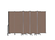 Wallmount Room Divider - 7' 4"H x 16' 6"L - 9 Panel, Walnut, Fabric