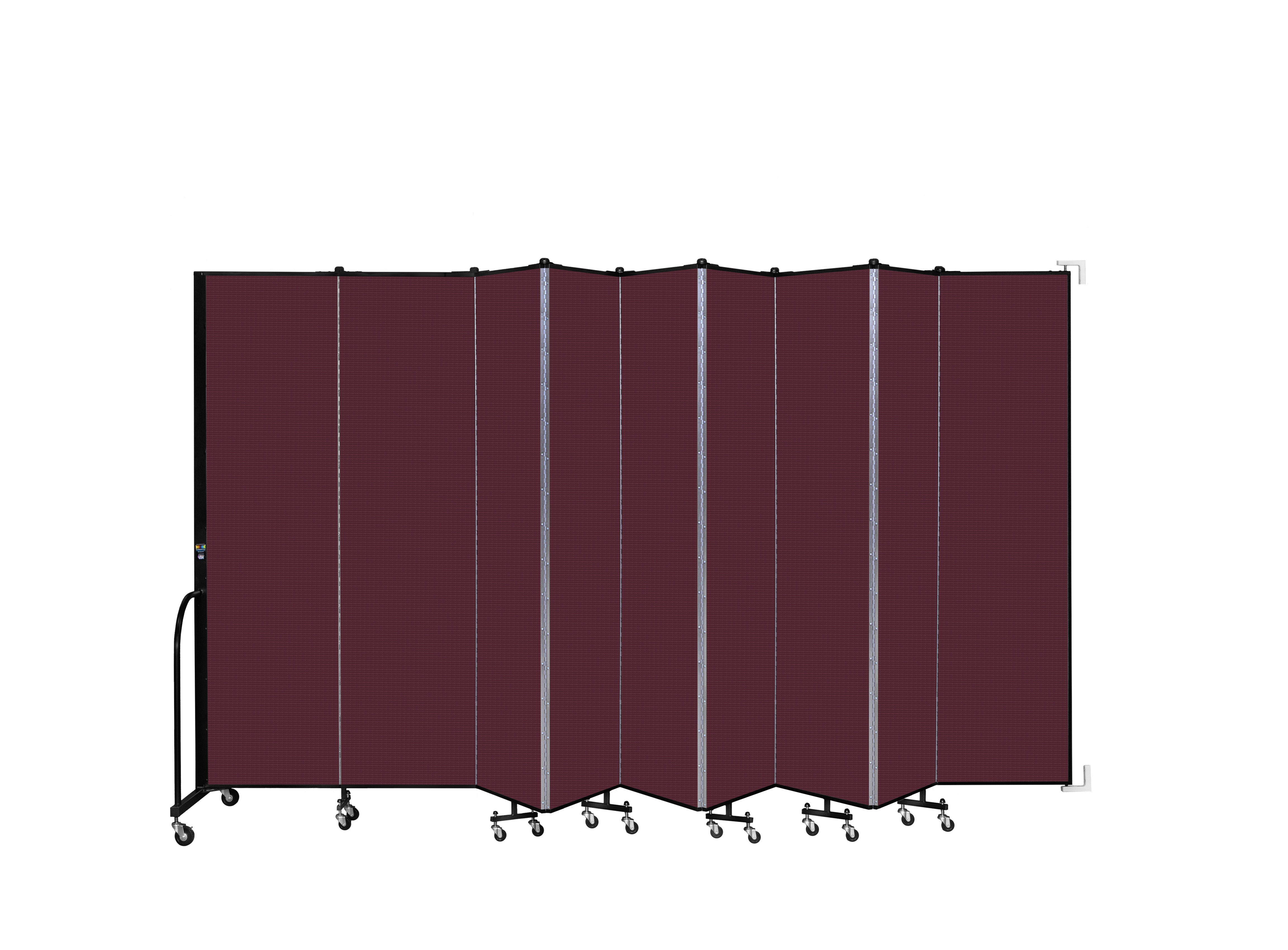 Wallmount Room Divider - 7' 4"H x 16' 6"L - 9 Panel, Purple, Fabric