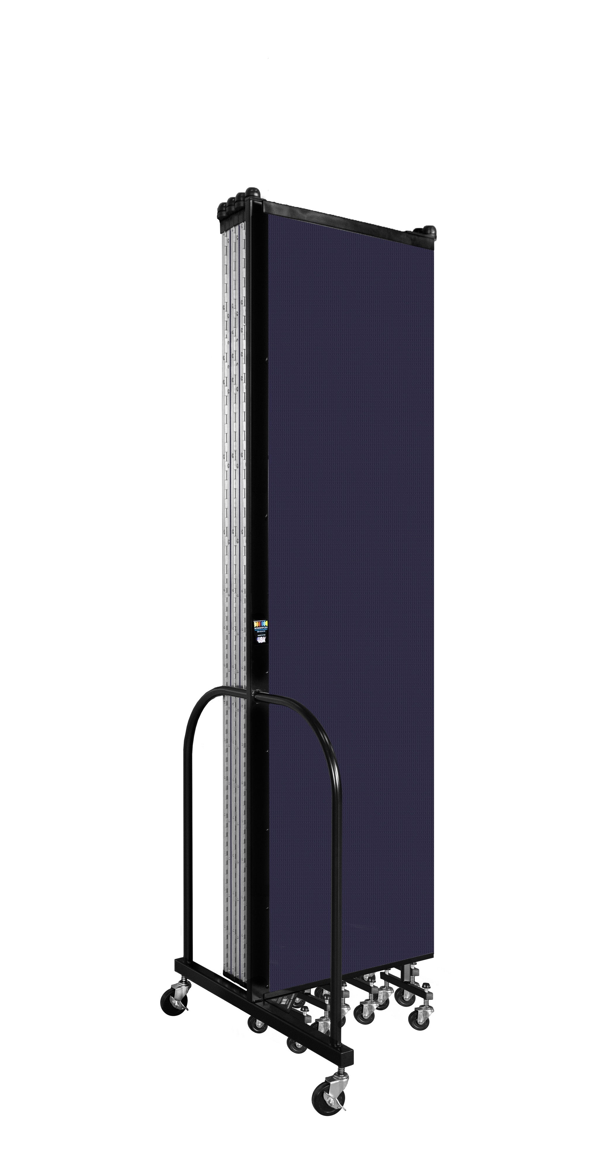 Wallmount Room Divider - 7' 4"H x 16' 6"L - 9 Panel, Navy, Fabric