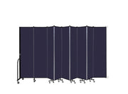 Wallmount Room Divider - 7' 4"H x 16' 6"L - 9 Panel, Navy, Fabric
