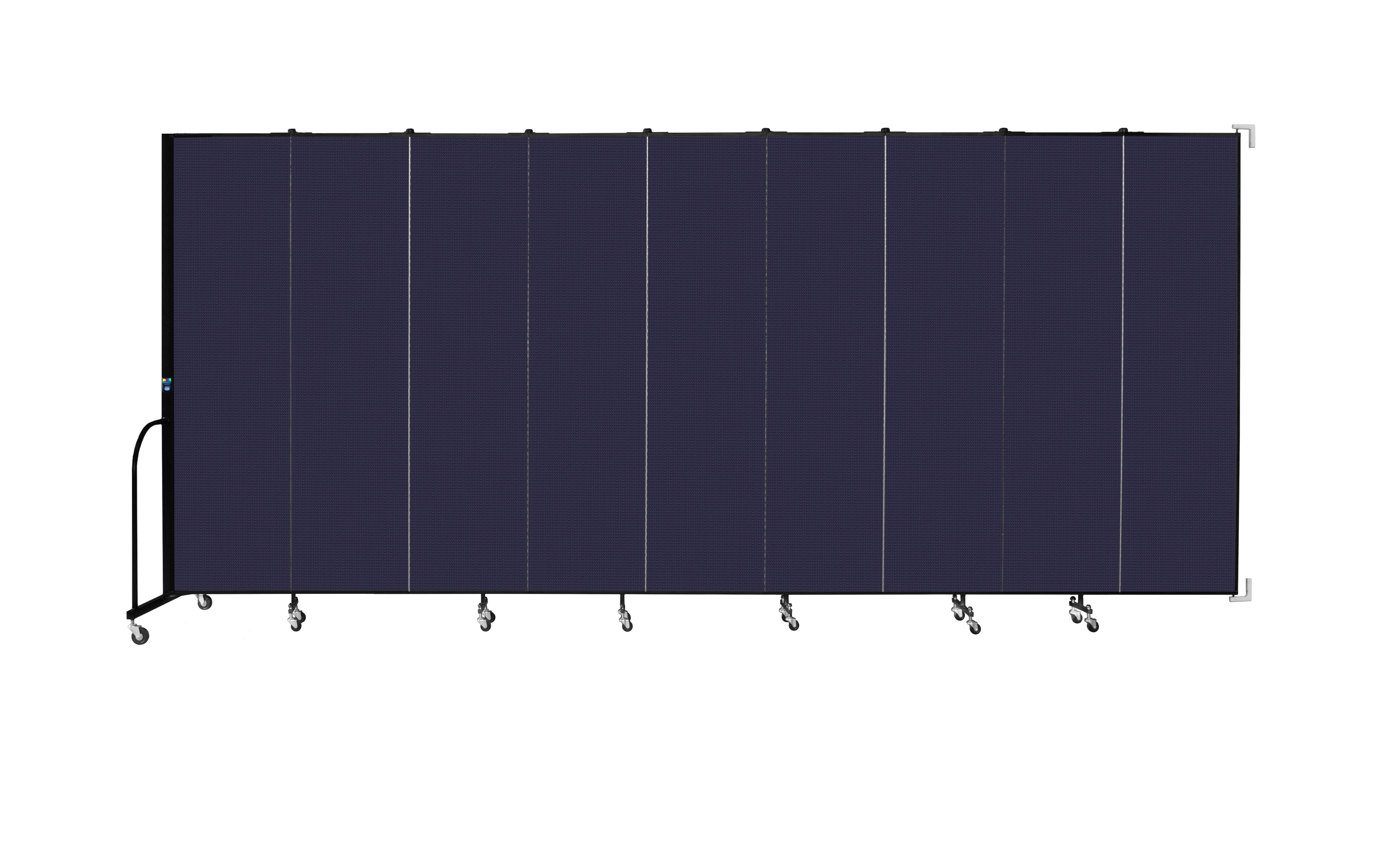 Wallmount Room Divider - 7' 4"H x 16' 6"L - 9 Panel, Navy, Fabric