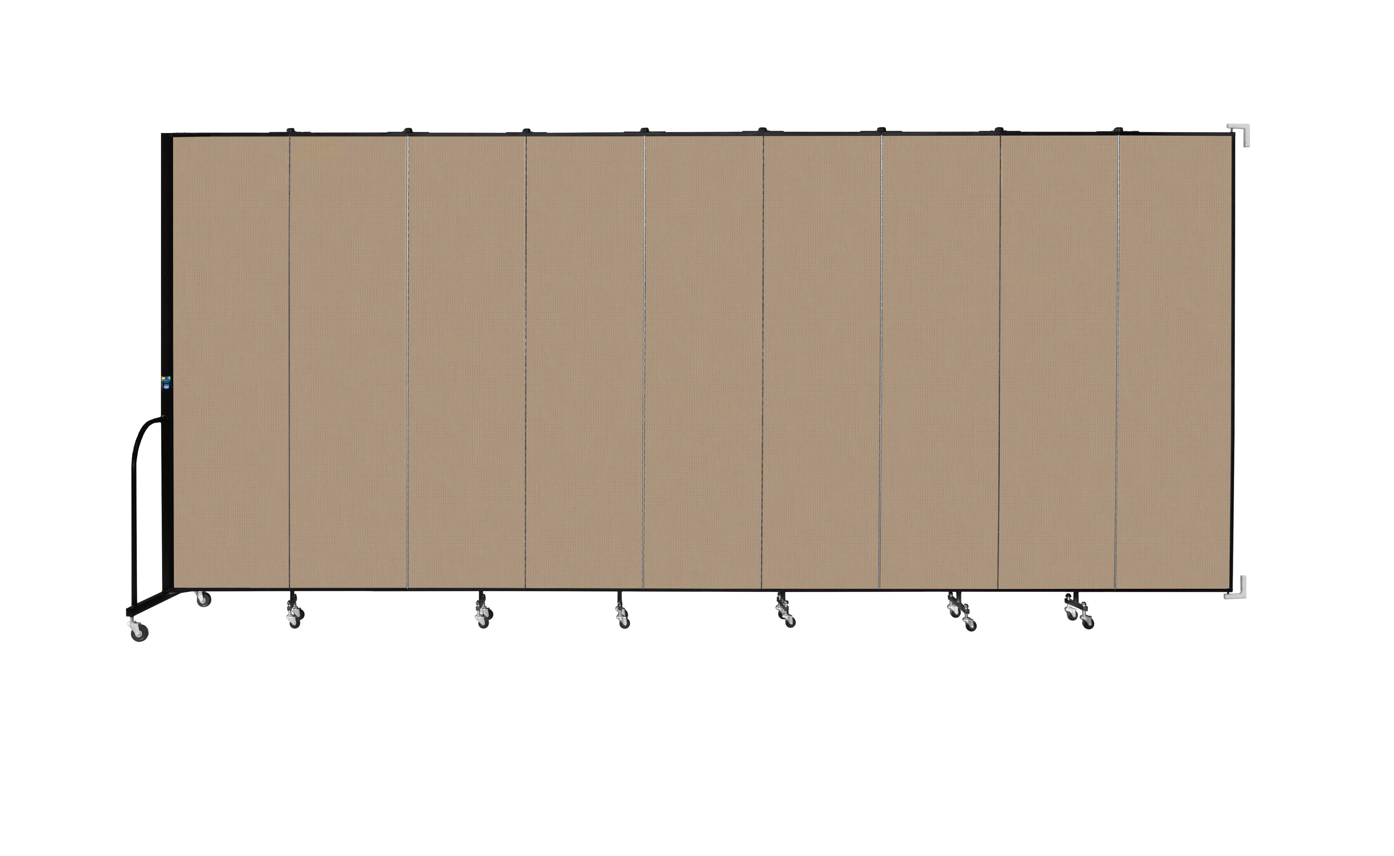 Wallmount Room Divider - 7' 4"H x 16' 6"L - 9 Panel, Desert, Fabric