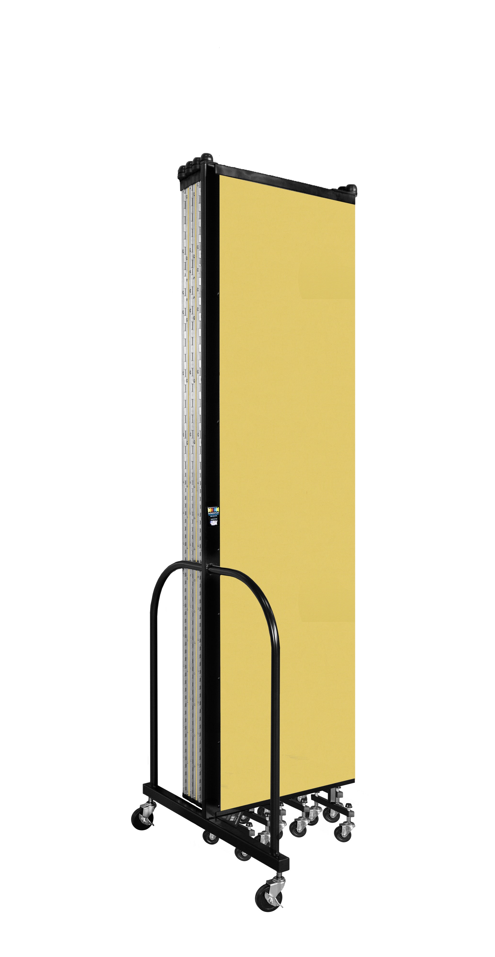Wallmount Room Divider - 7' 4"H x 16' 6"L - 9 Panel, Primary Yellow, Fabric