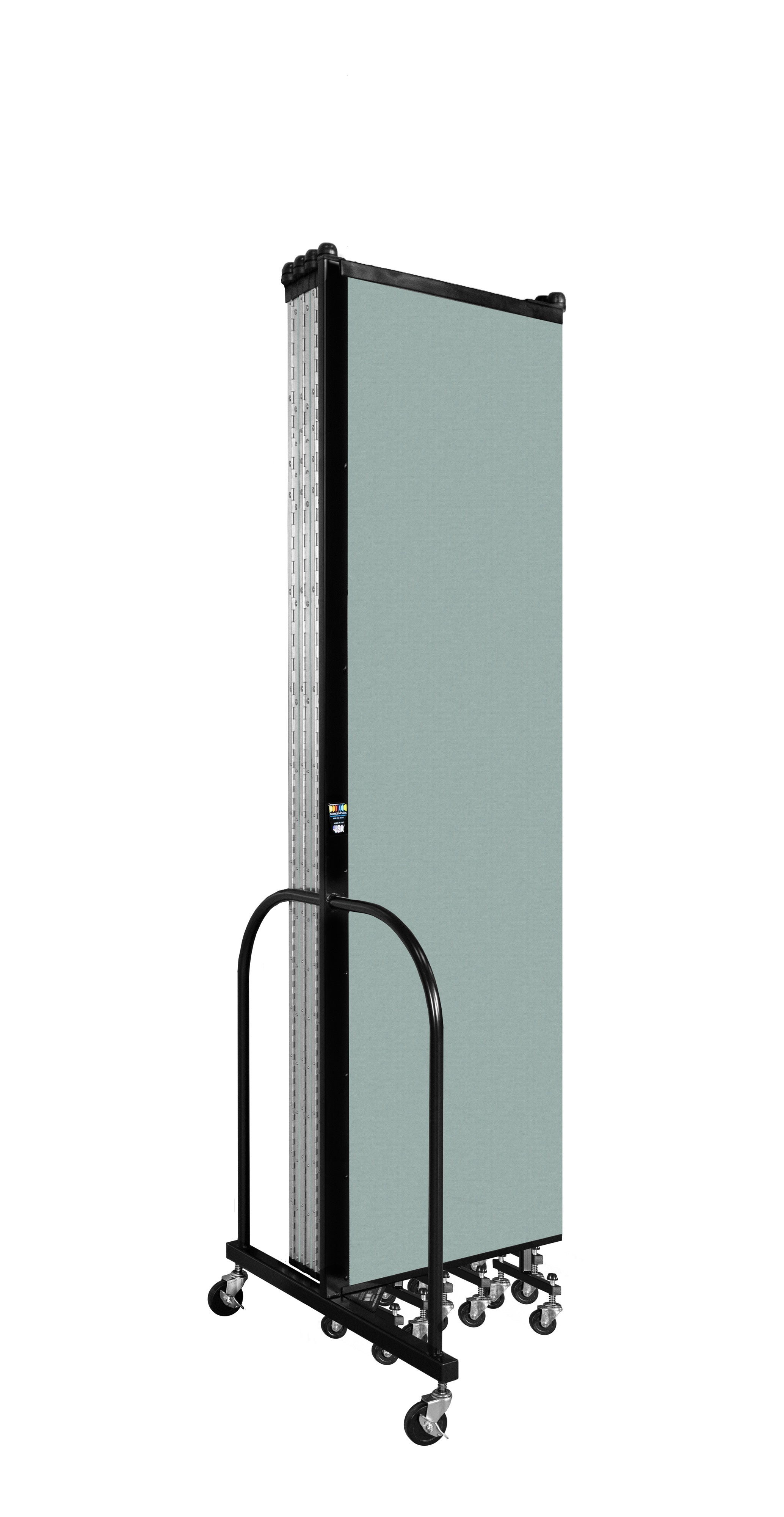 Wallmount Room Divider - 7' 4"H x 16' 6"L - 9 Panel, Sea Green, Fabric