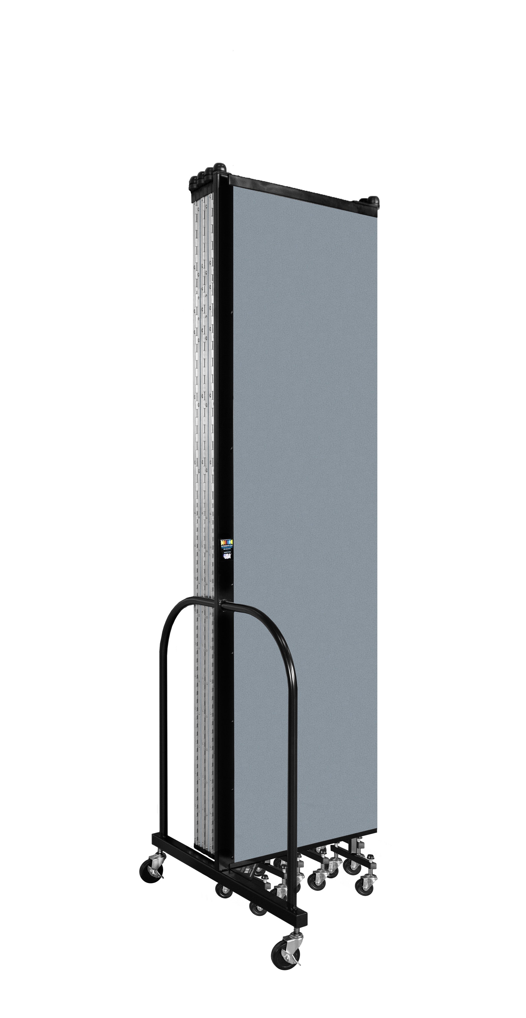 Wallmount Room Divider - 7' 4"H x 16' 6"L - 9 Panel, Blue Tide, Vinyl