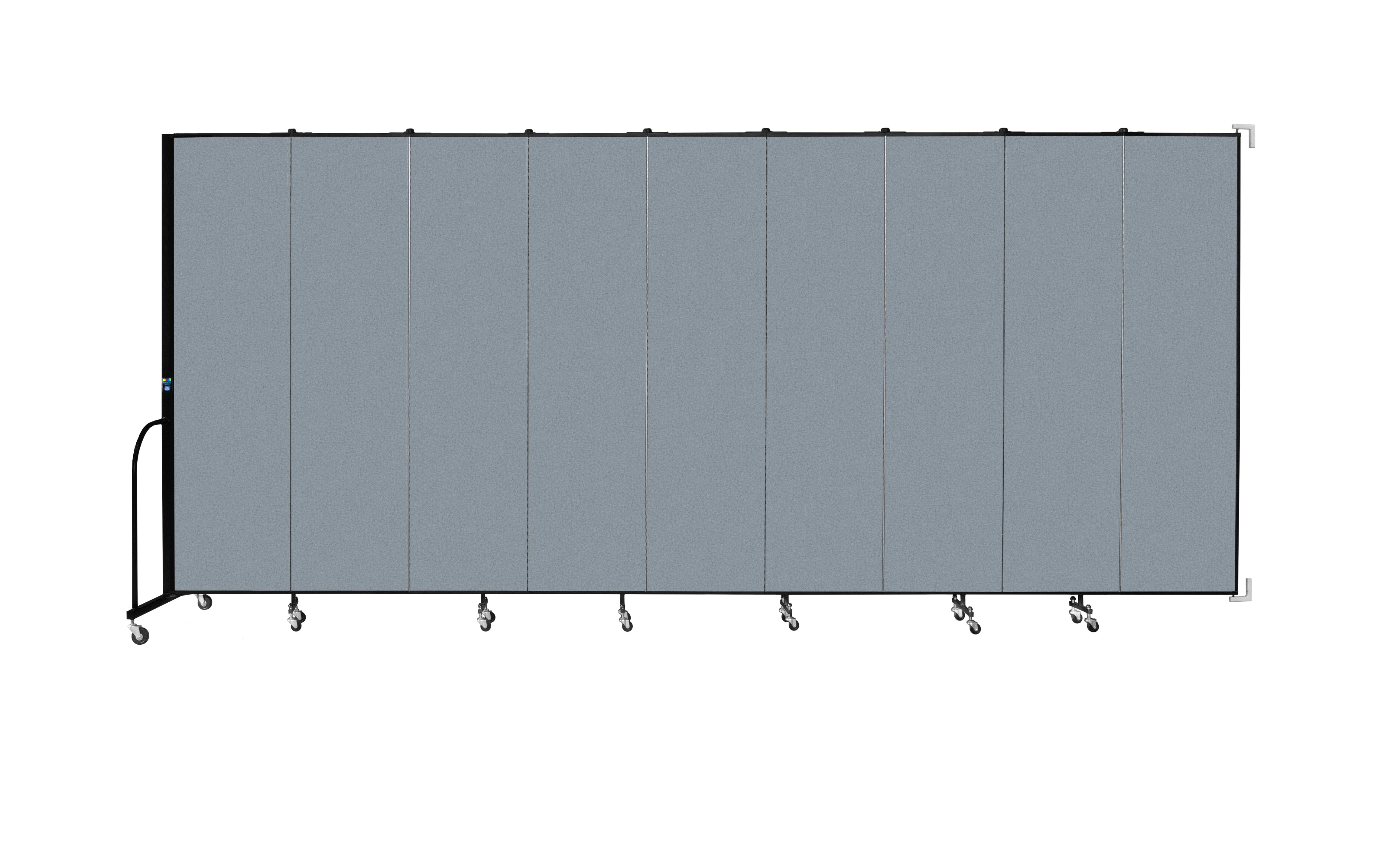 Wallmount Room Divider - 7' 4"H x 16' 6"L - 9 Panel, Blue Tide, Vinyl