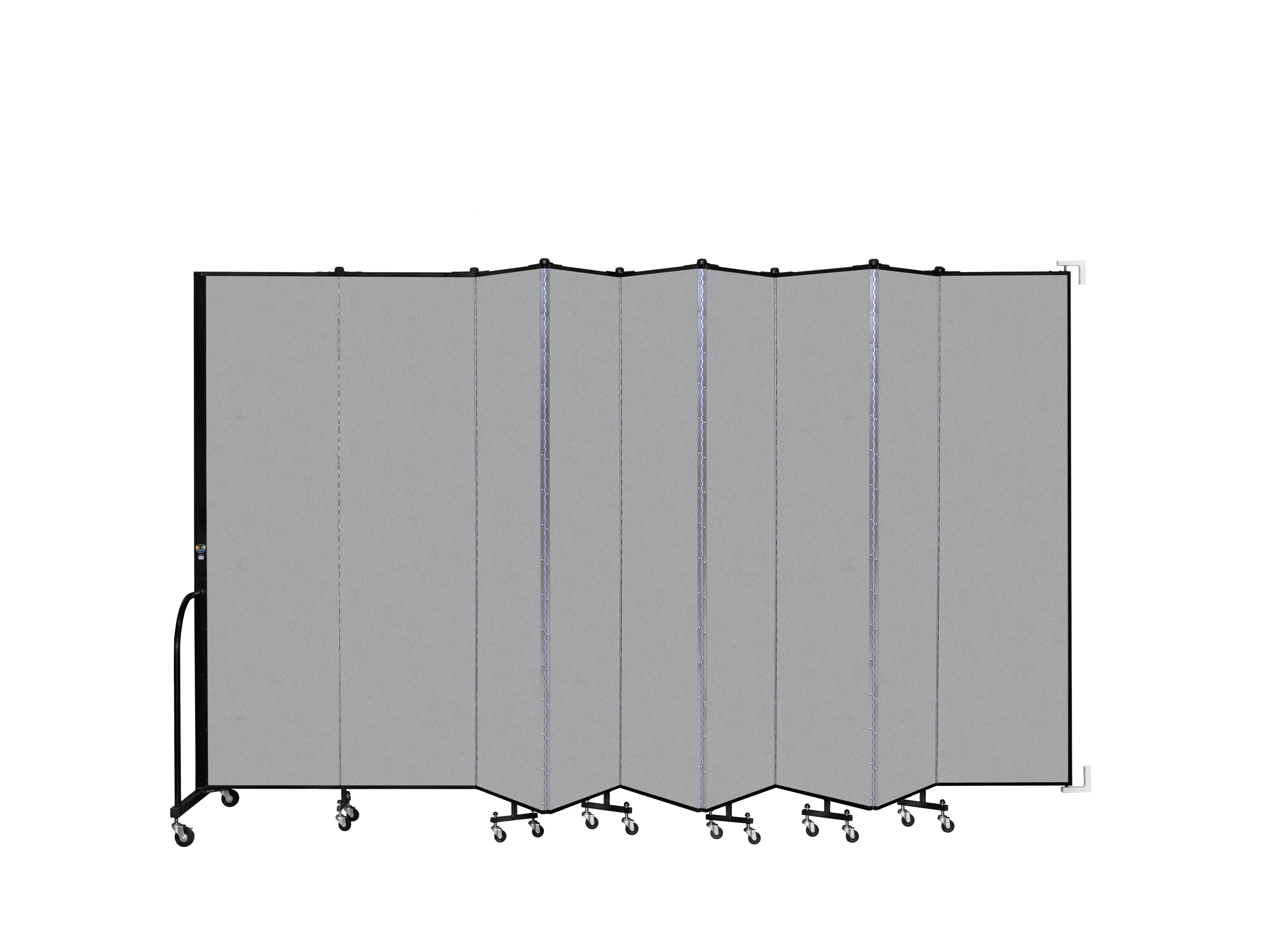 Wallmount Room Divider - 7' 4"H x 16' 6"L - 9 Panel, Granite, Vinyl
