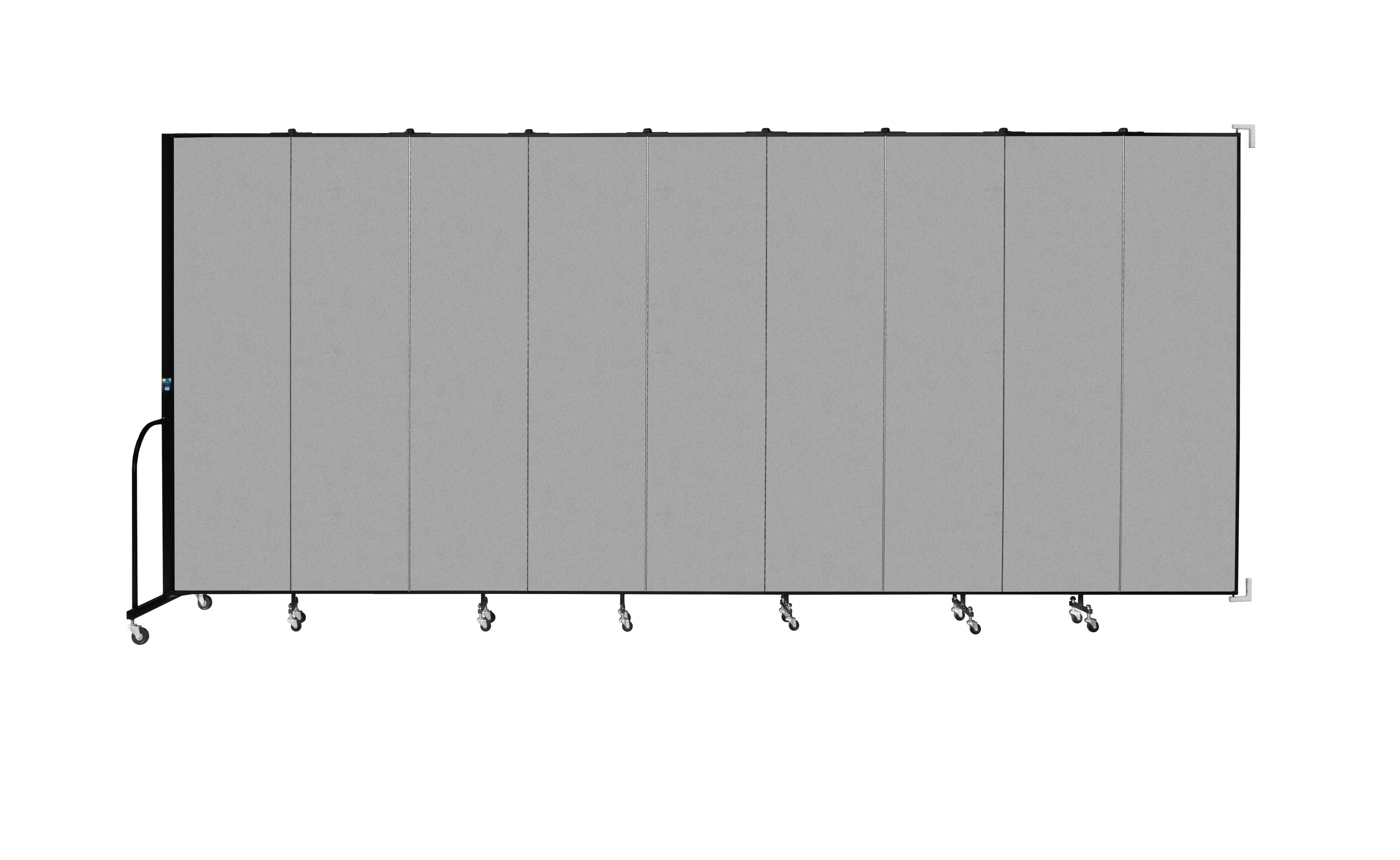 Wallmount Room Divider - 7' 4"H x 16' 6"L - 9 Panel, Granite, Vinyl