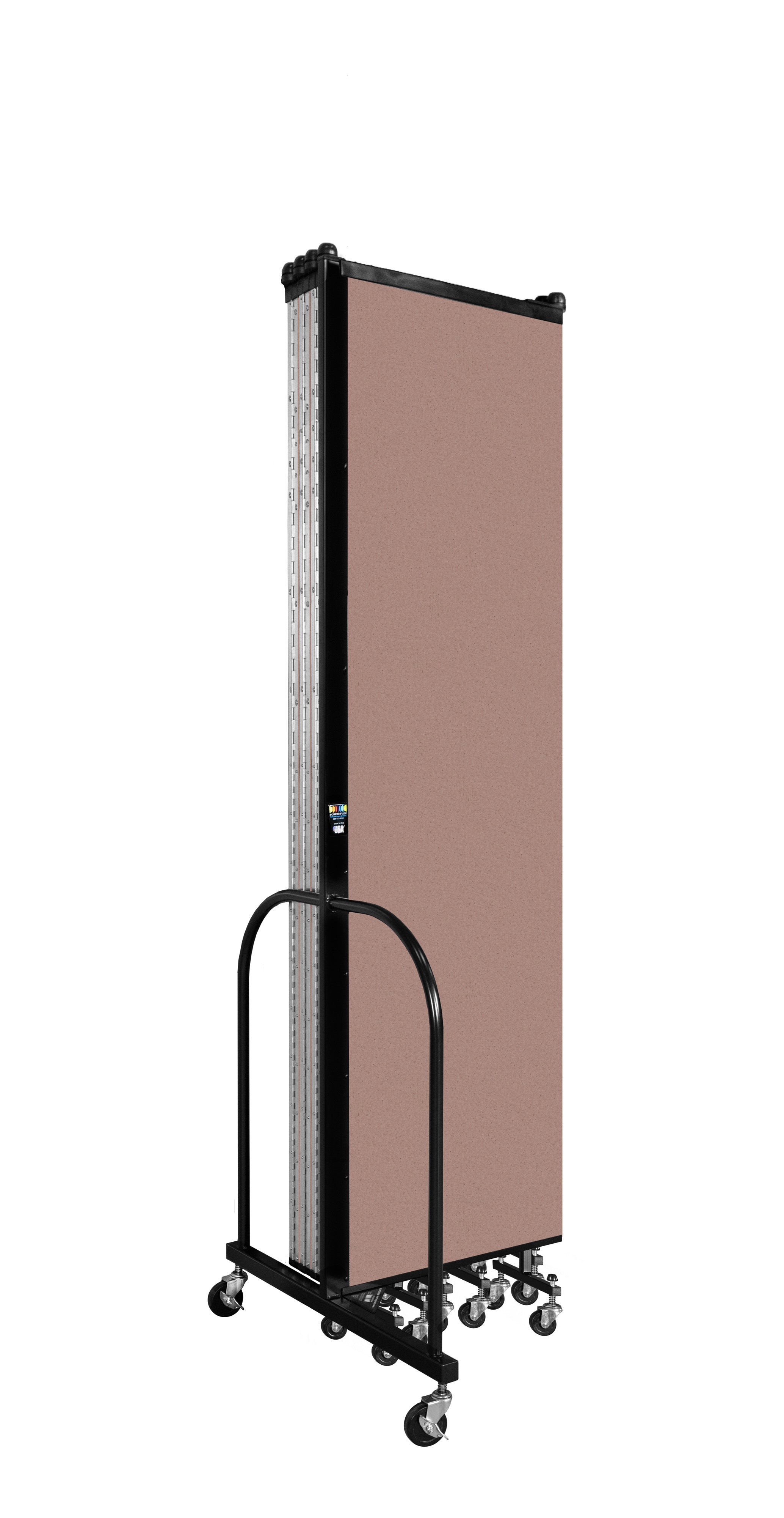 Wallmount Room Divider - 7' 4"H x 16' 6"L - 9 Panel, Rasberry, Vinyl