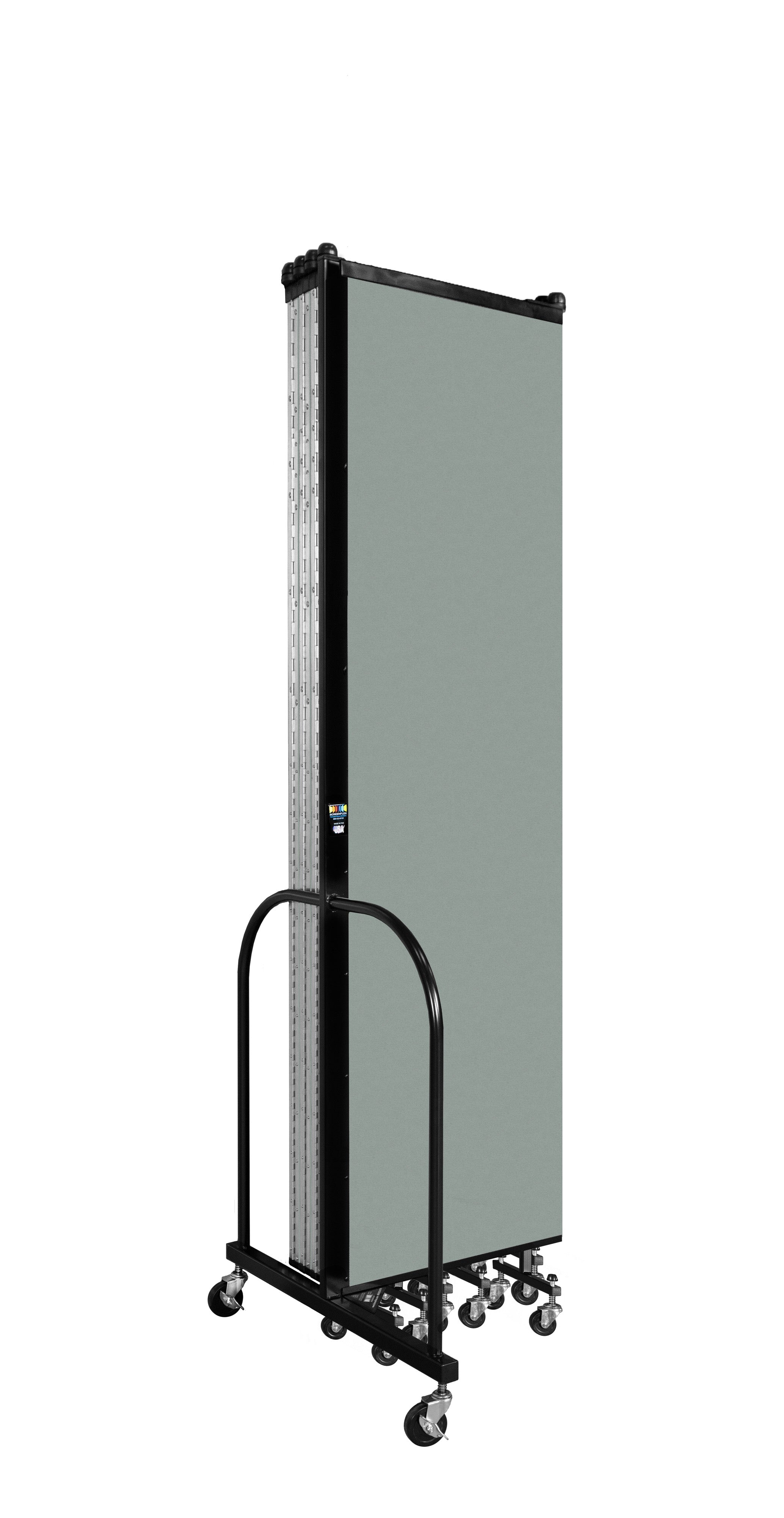 Wallmount Room Divider - 7' 4"H x 16' 6"L - 9 Panel, Mint, Vinyl
