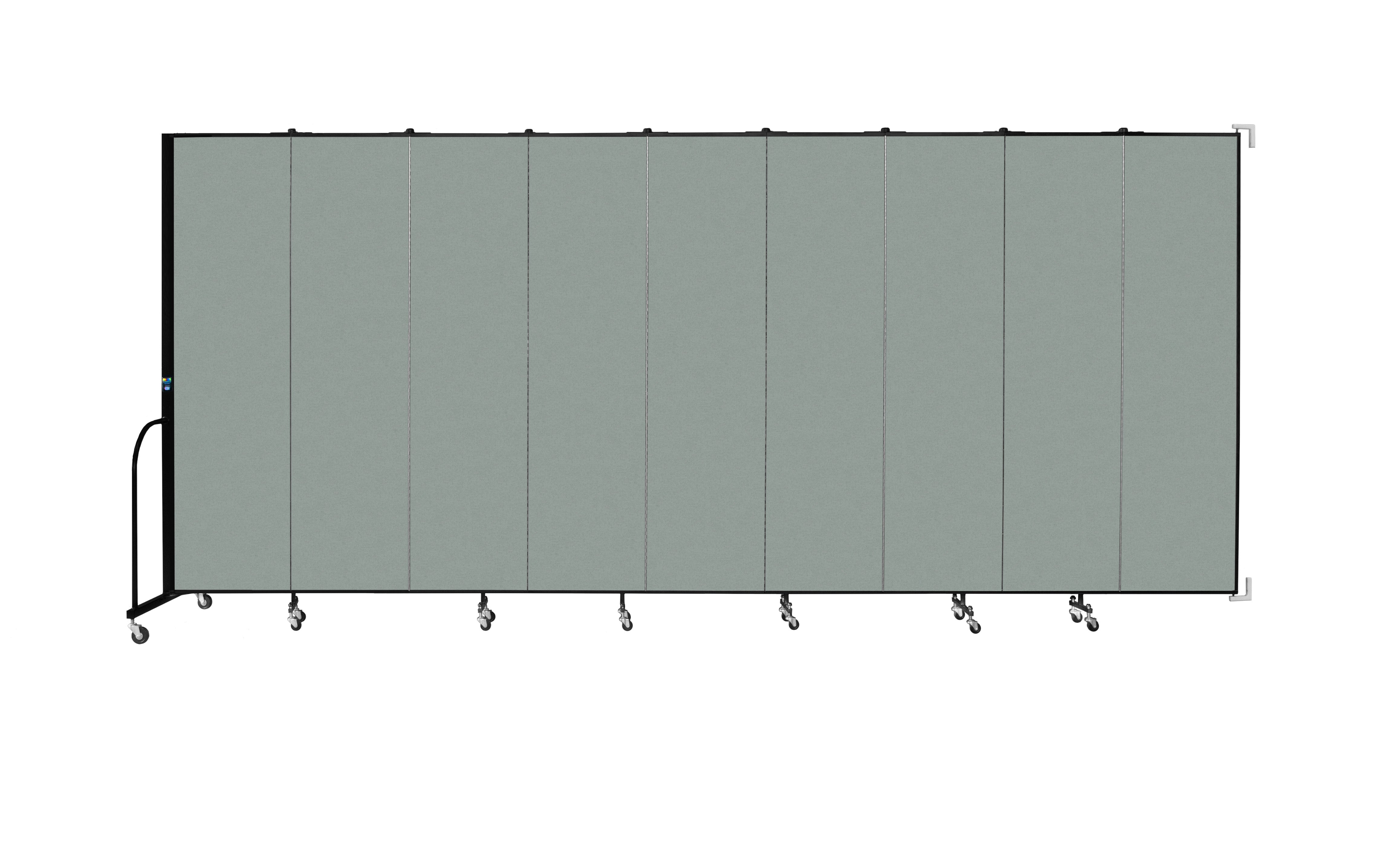 Wallmount Room Divider - 7' 4"H x 16' 6"L - 9 Panel, Mint, Vinyl