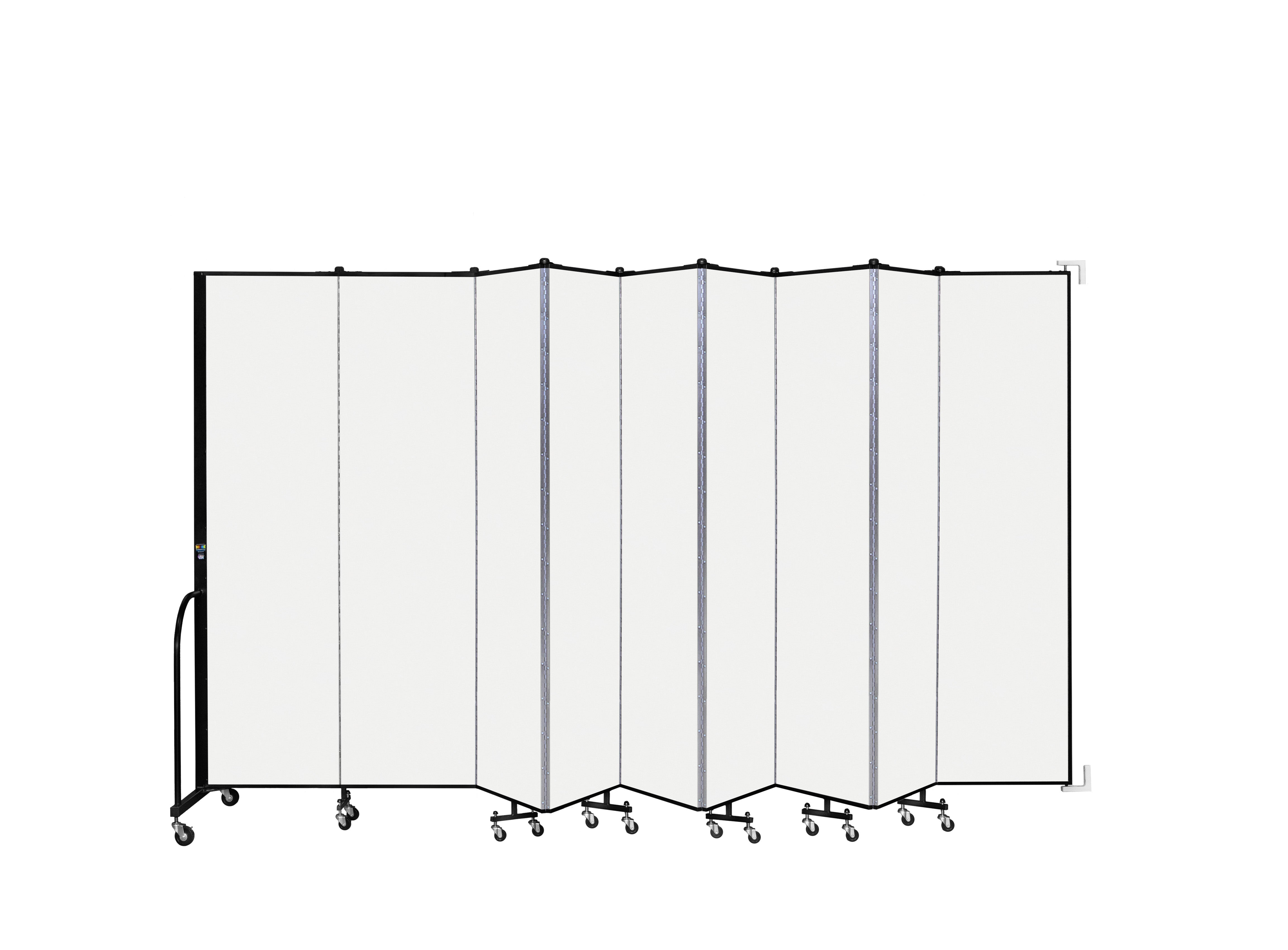 Wallmount Room Divider - 7' 4"H x 16' 6"L - 9 Panel, Ice, Vinyl