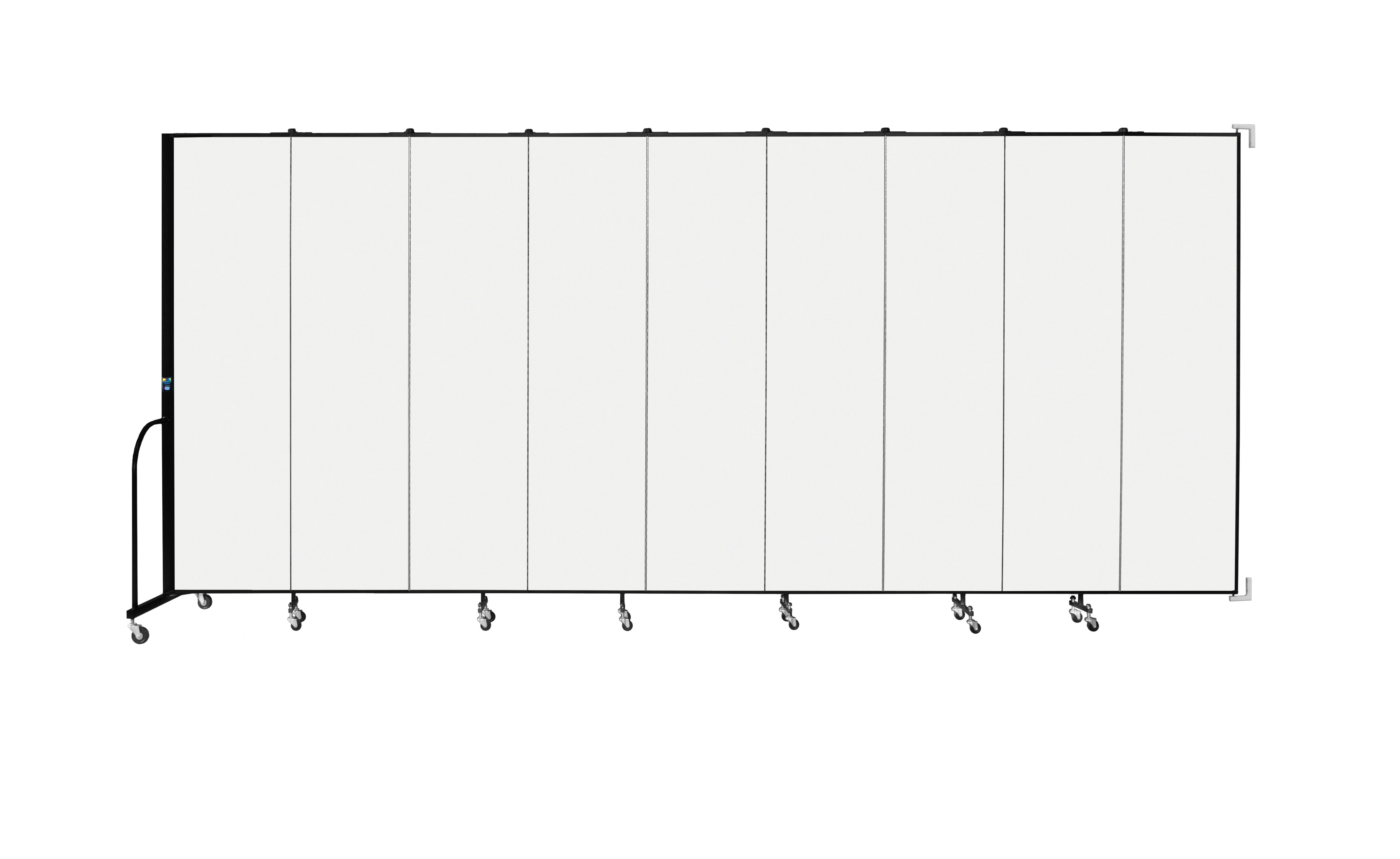 Wallmount Room Divider - 7' 4"H x 16' 6"L - 9 Panel, Ice, Vinyl