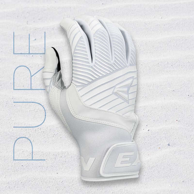 Easton Youth Walk-Off Ethos Batting Gloves - Large - Pure - White/White