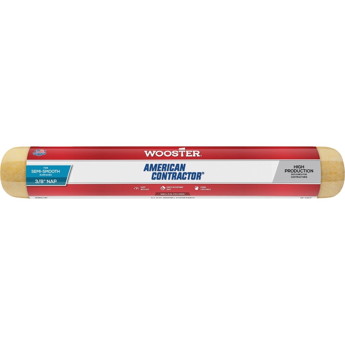 R362-18 Wooster American Contractor 18 In. x 3/8 In. Knit Fabric Roller Cover
