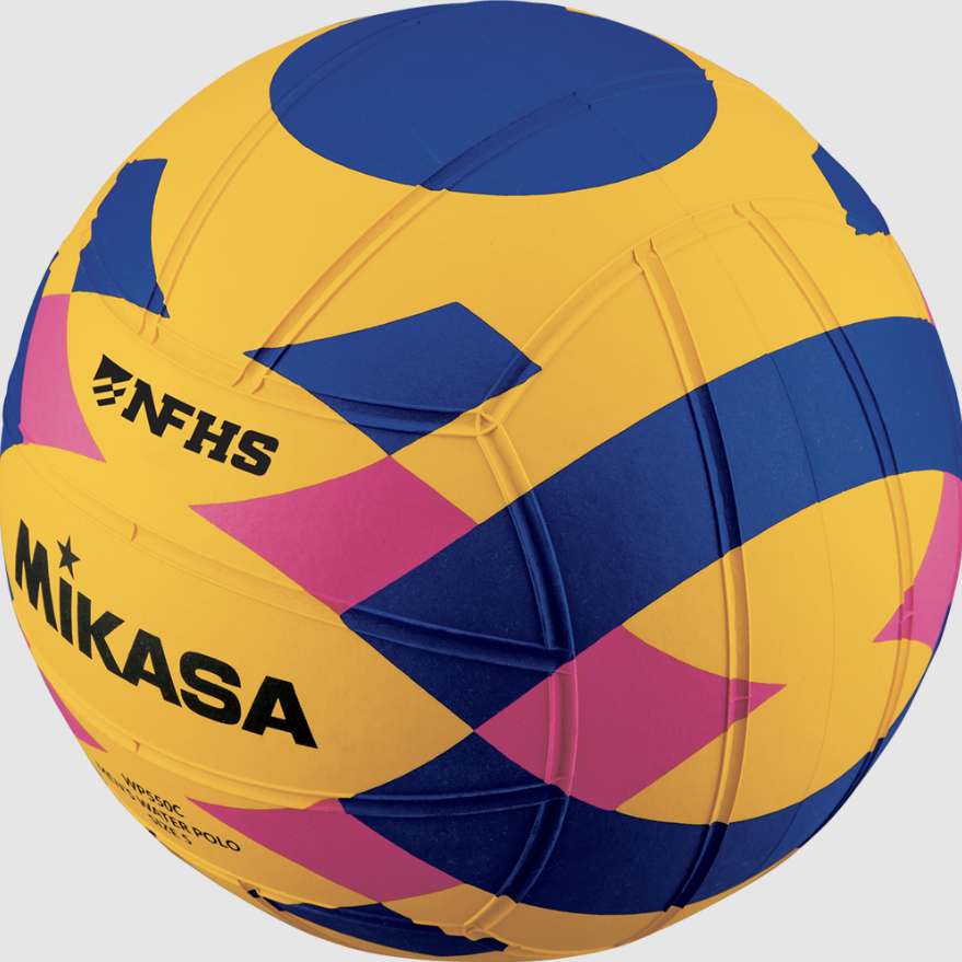 Water Polo, Championship Series - Official Fina Game Ball, NFHS Approved, Size 5, Yellow/Blue/Pink - New