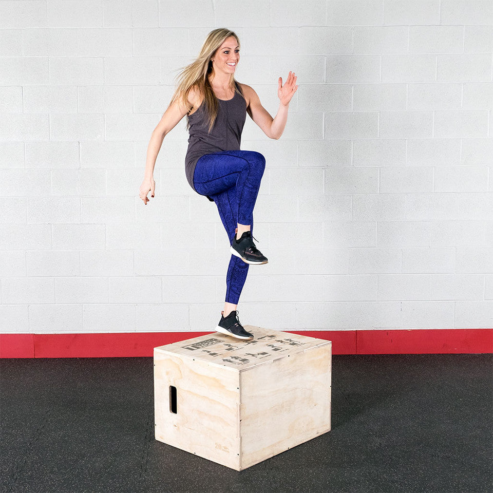 3 Way Wooden Plyo Box, 20", 24", 30"