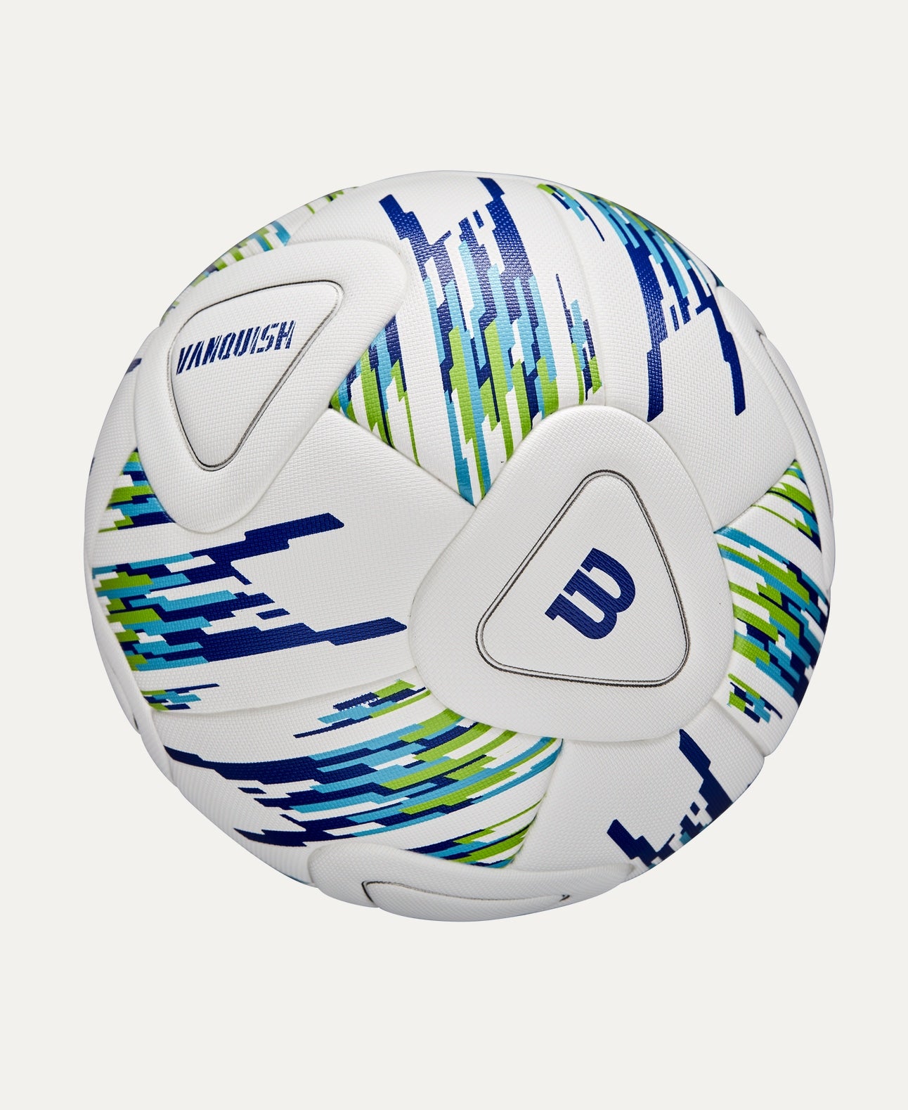 NCAA Vanquish Soccer Match Ball (Partially INFLated / Bulk) - White/Blue/Green - Carry Over