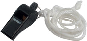 Whistles Sports Equipment Standard Pea-Whistle. Includes Lanyard, Black