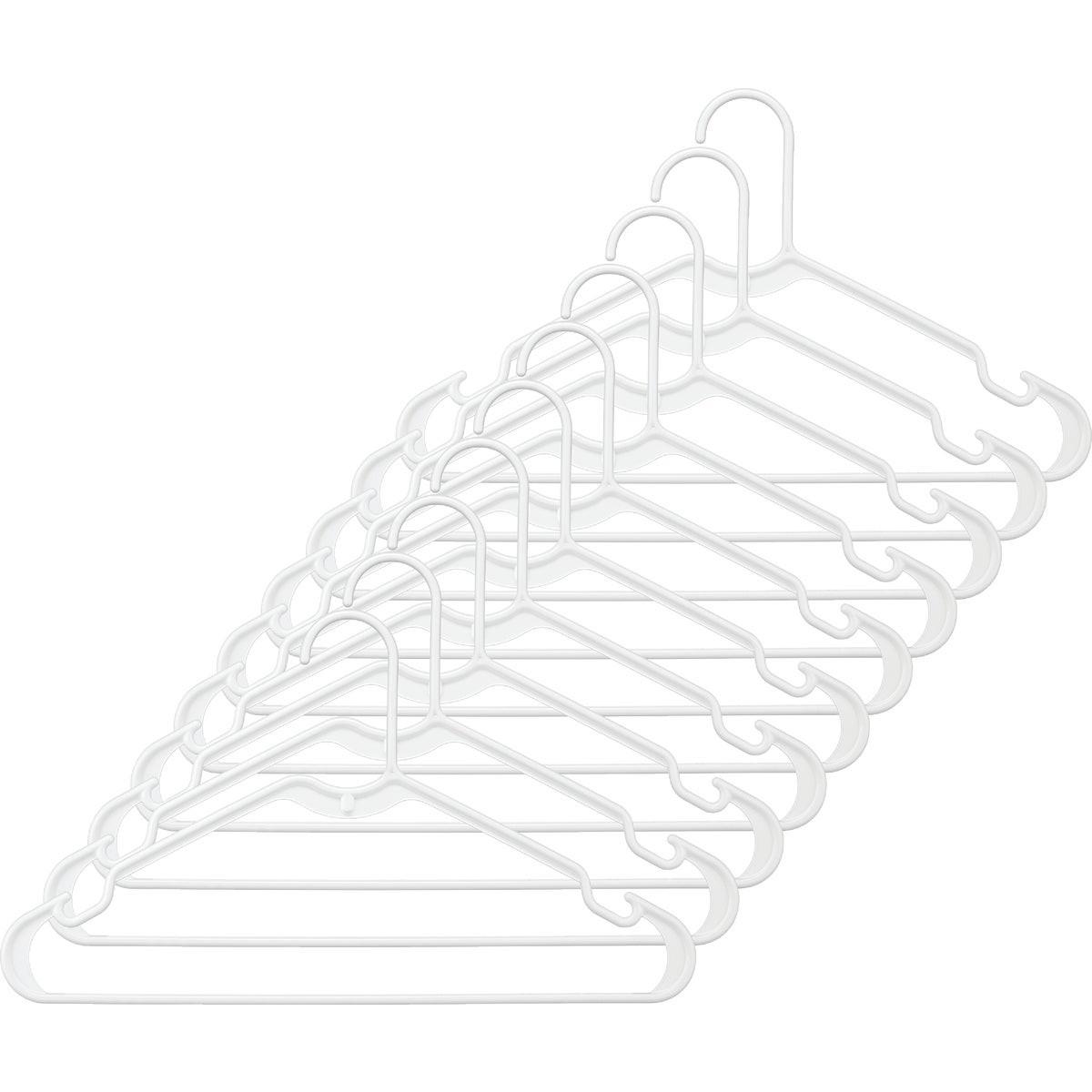 Whitmor White Tubular Plastic Clothes Hanger (10-Pack)