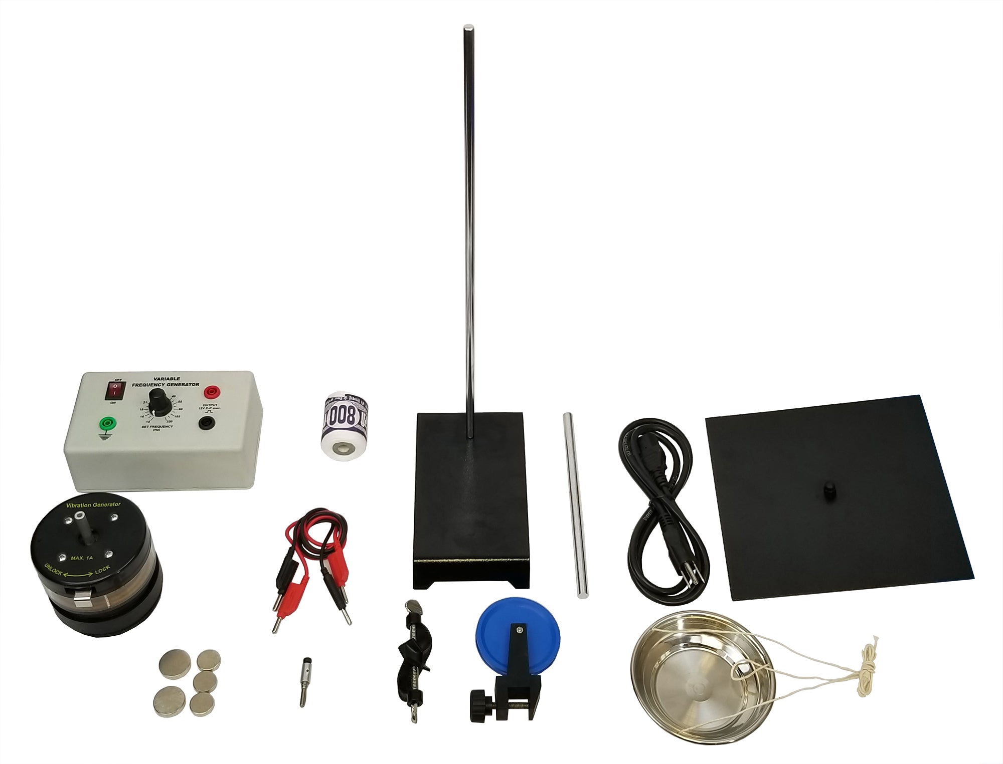 Wave Kit with Vibration Generator and Chladni Plate