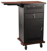 Oklahoma Sound® Wizard Presentation Cart, Surface Color: Wild Cherry, Frame Color: Black
