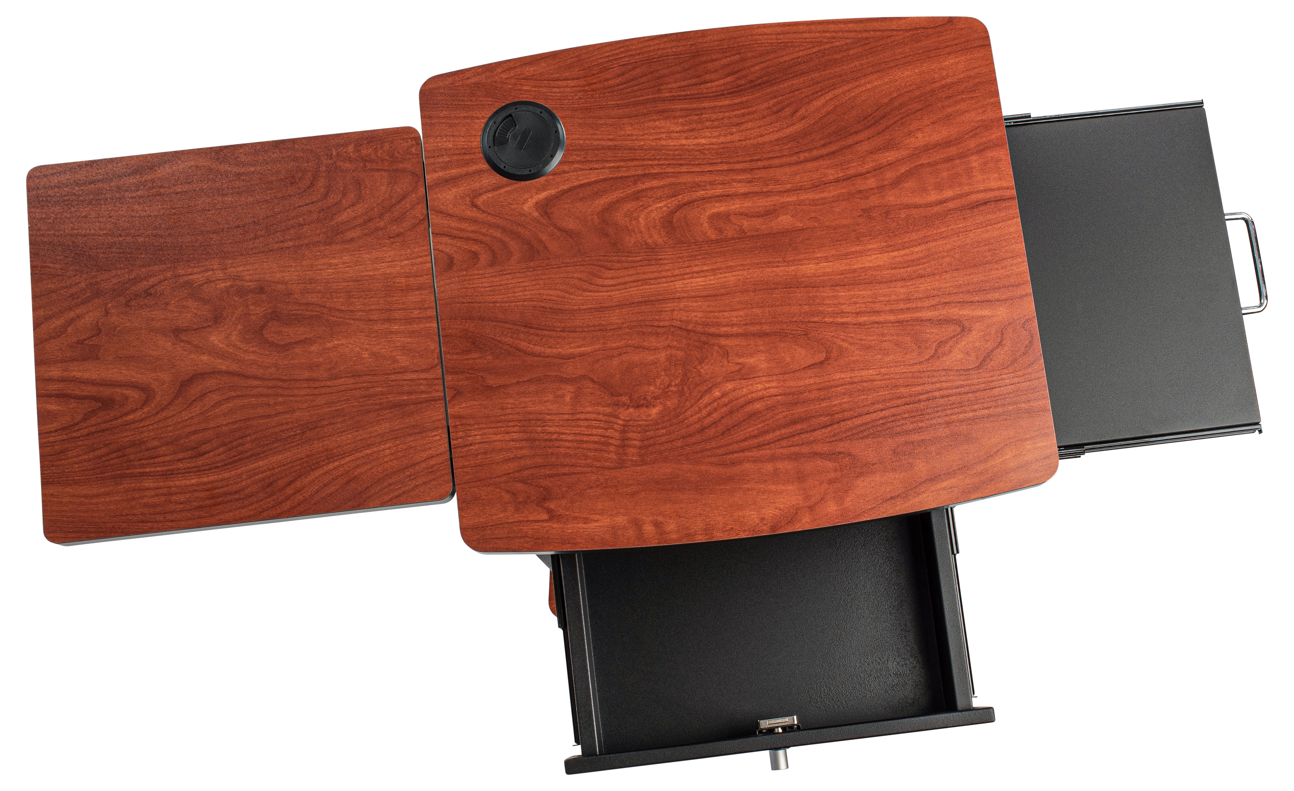 Oklahoma Sound® Wizard Presentation Cart, Surface Color: Wild Cherry, Frame Color: Black