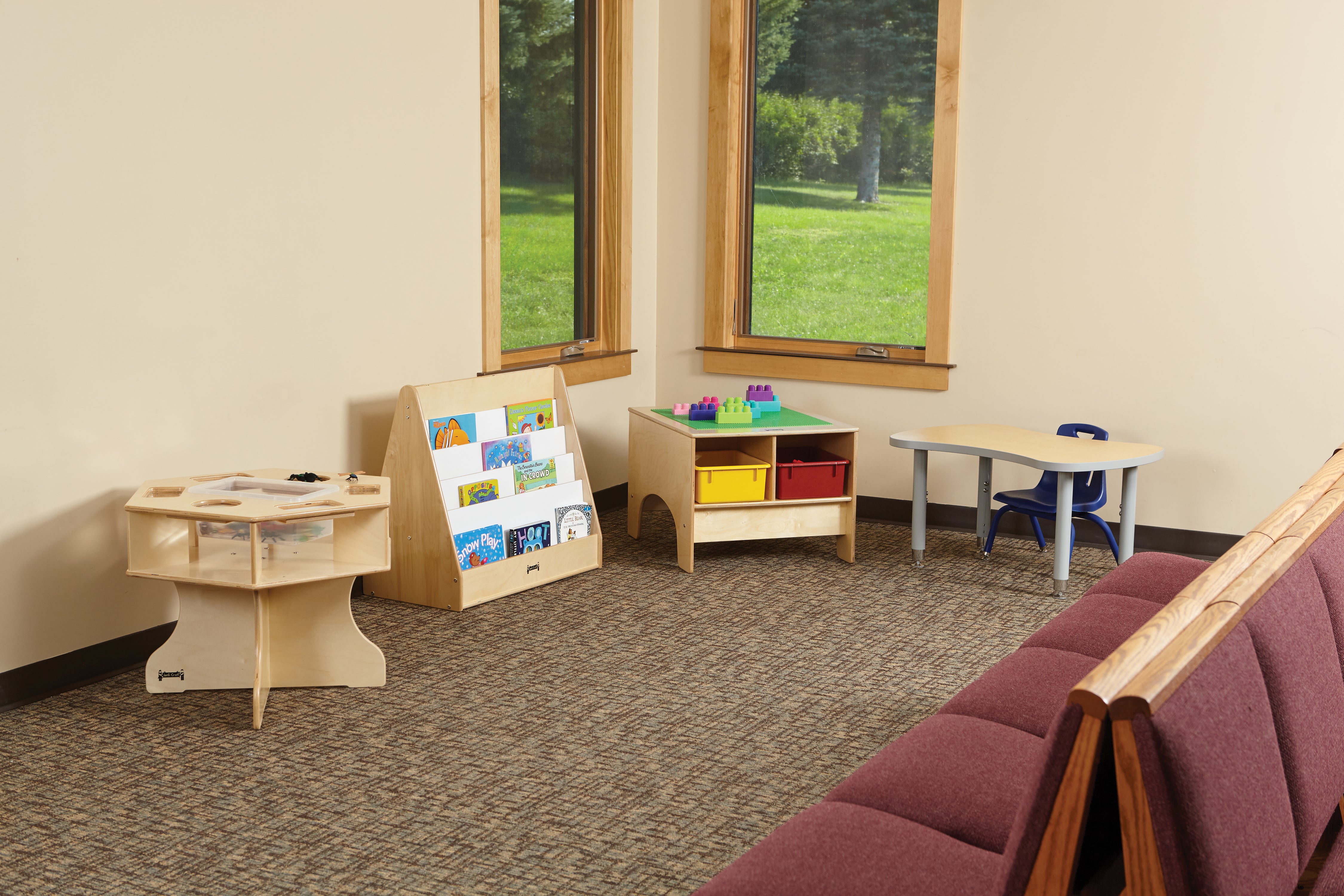 Jonti-Craft® KYDZ Building Table - Preschool Brick Compatible - with Colored Tubs