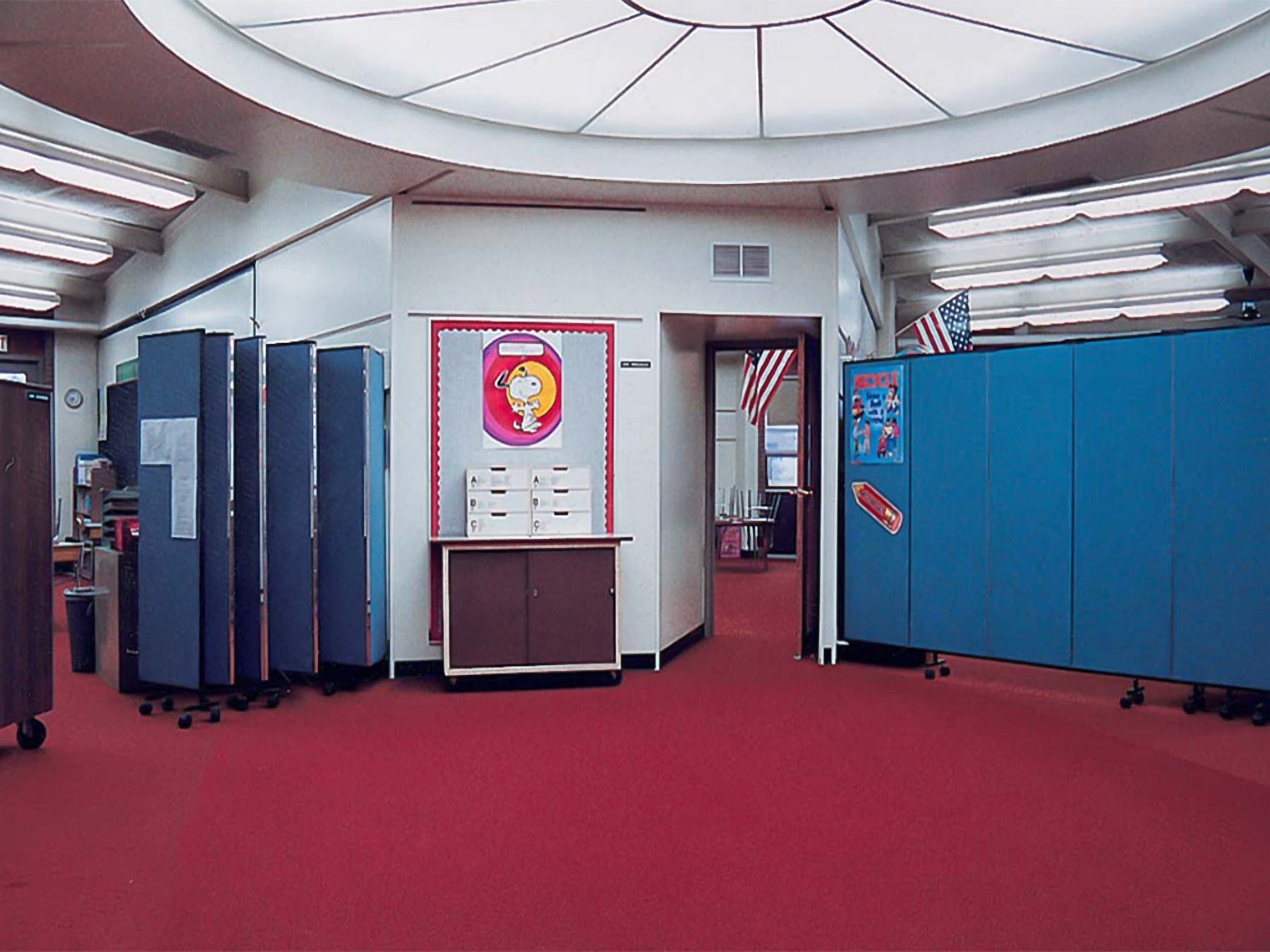 Wallmount Room Divider - 6' 8"H x 12' 10"L - 7 Panel, Coal, Vinyl