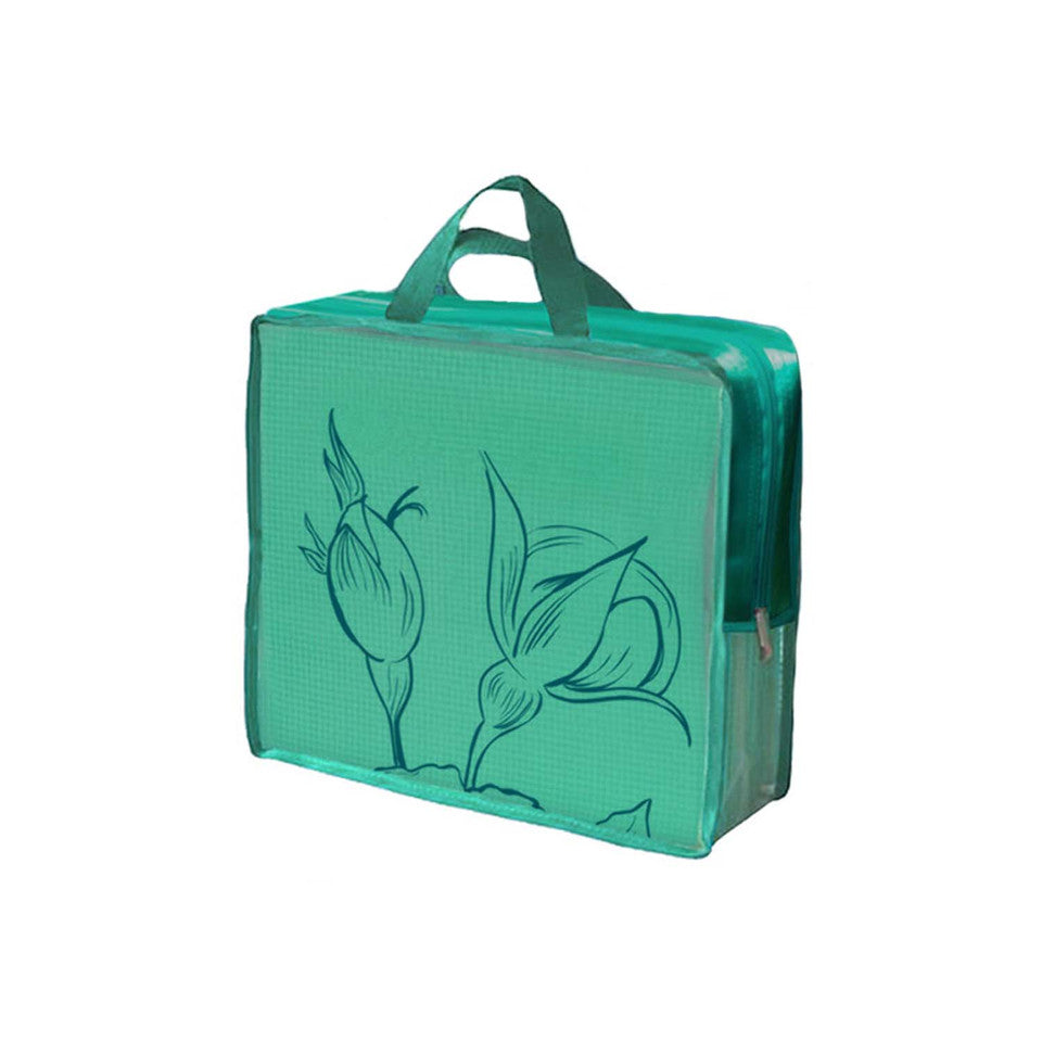 FOLDING YOGA MAT KIT Wandering Elephants- Green - 24"W x 68"L