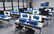 NPS® 24" x 72" Flip-N-Store Training Table, Surface Color: Speckled Grey, Frame Color: Grey