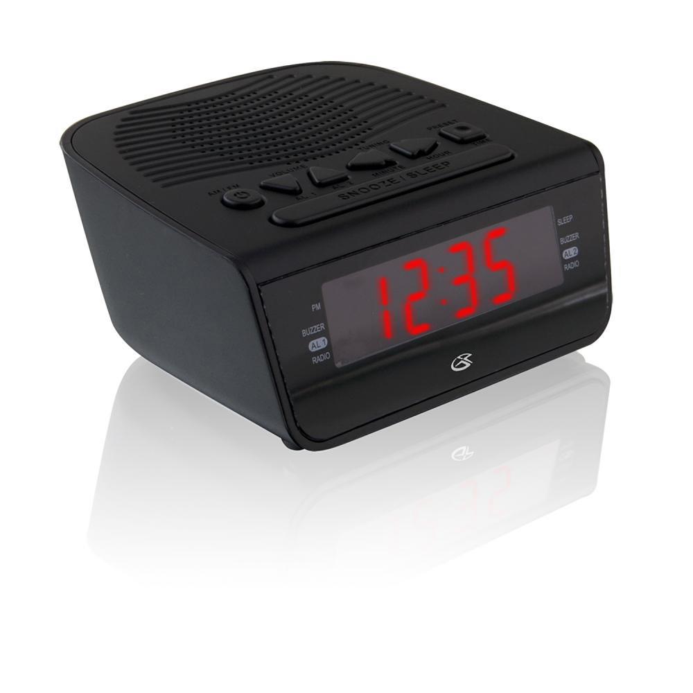 GPX AM/FM Clock Radio with 0.6in Red LED Display