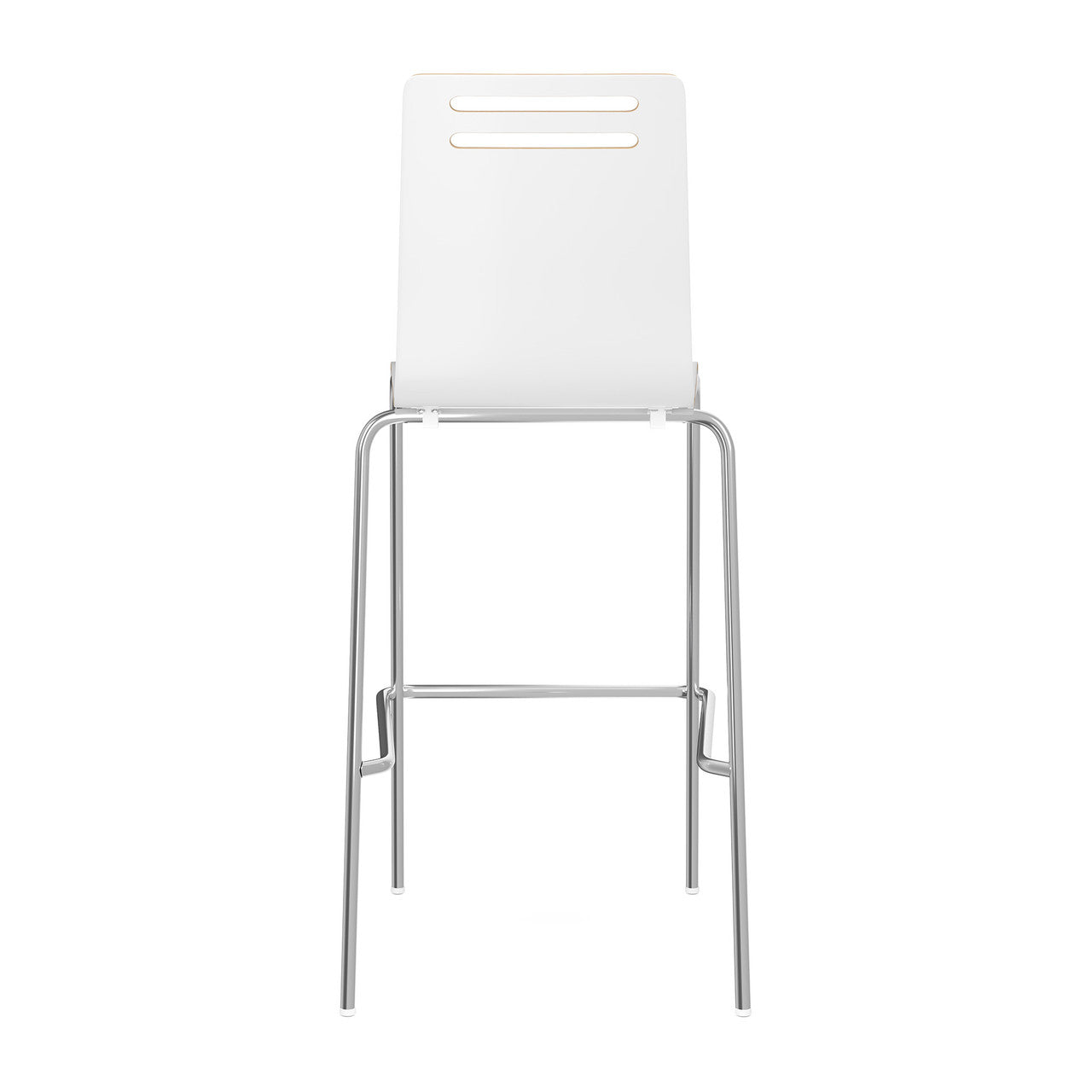 OfficeSource Rowan Square Bentwood Bar Height Café Stool - Set of 2 - White