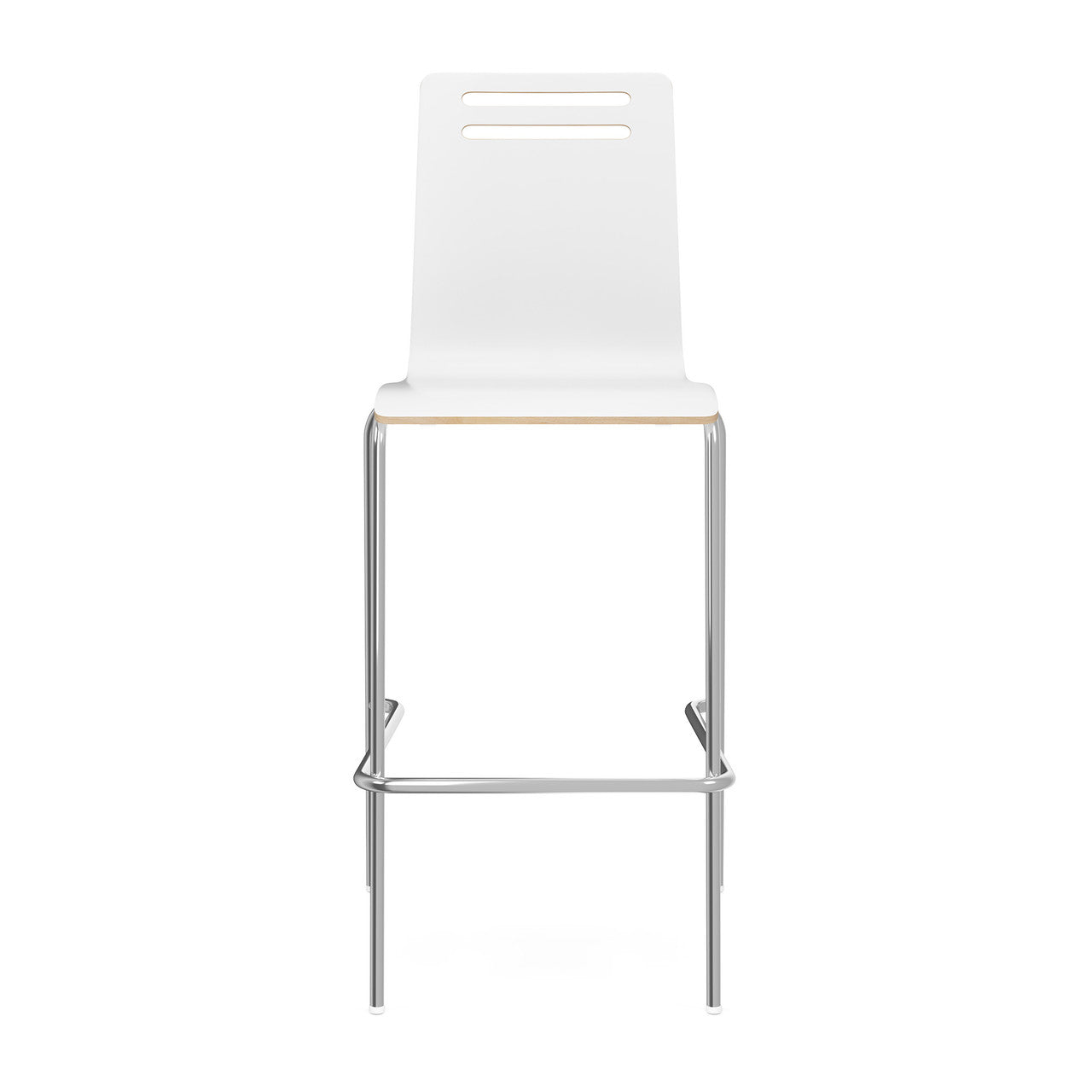 OfficeSource Rowan Square Bentwood Bar Height Café Stool - Set of 2 - White