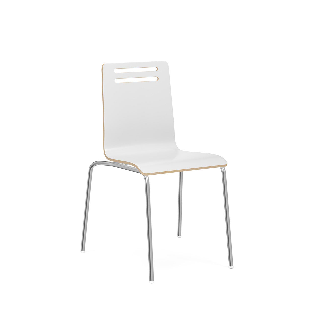 OfficeSource Rowan Square Bentwood Standard Height Café Chair - Set of 2 - White