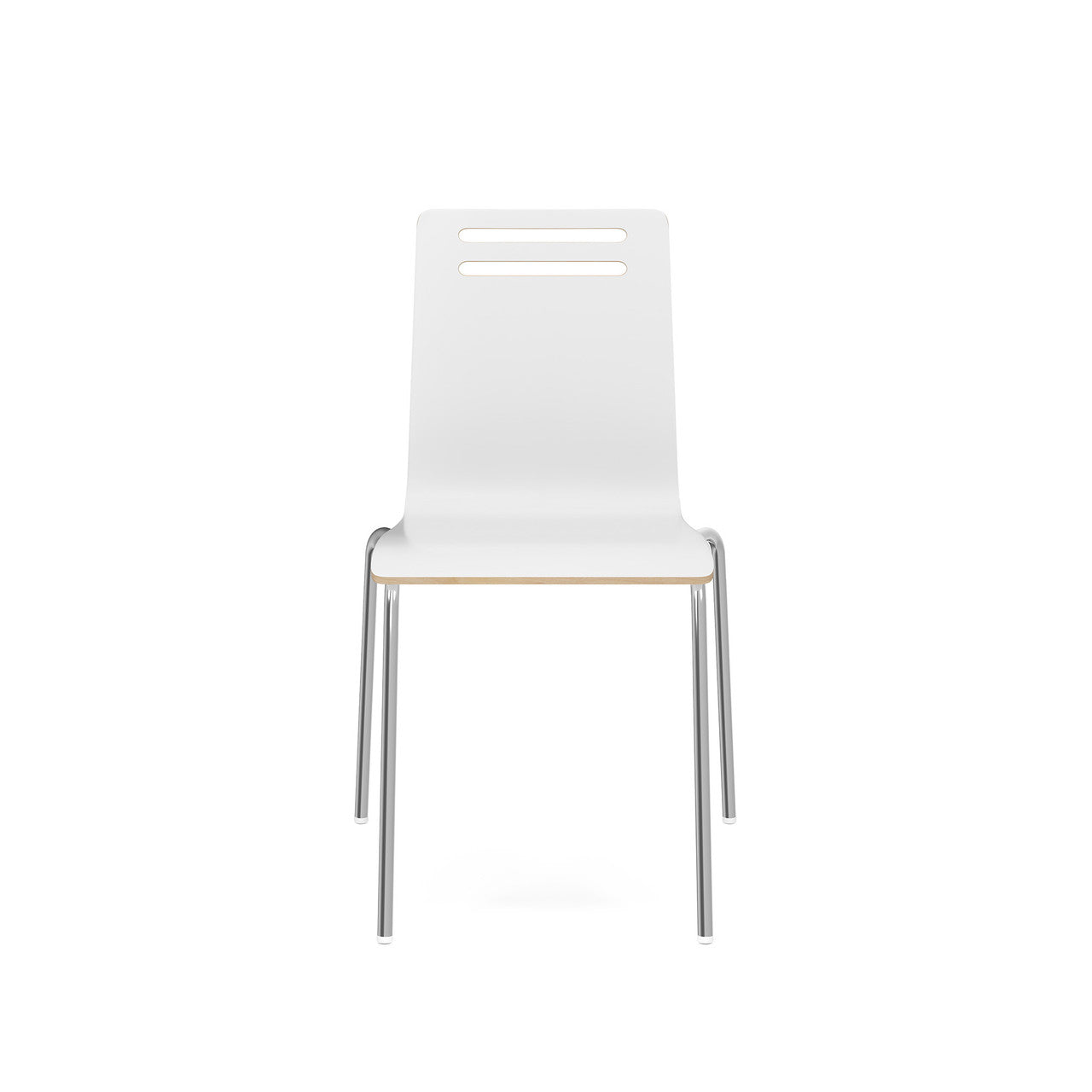 OfficeSource Rowan Square Bentwood Standard Height Café Chair - Set of 2 - White