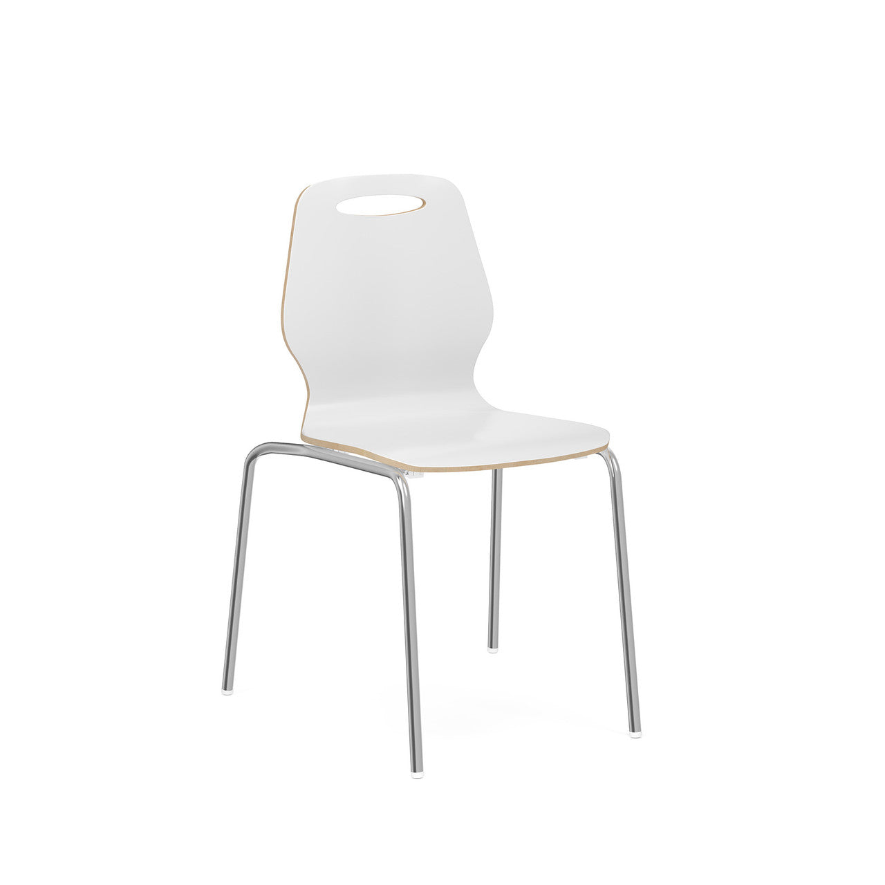 OfficeSource Shay Hourglass Bentwood Standard Height Café Chair - Set of 2 - White