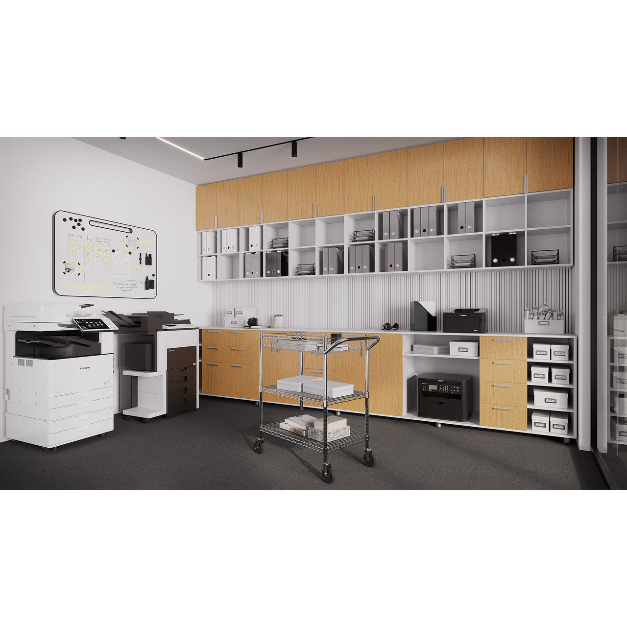 OfficeSource  3-Shelf Chrome Cart with Casters - Chrome