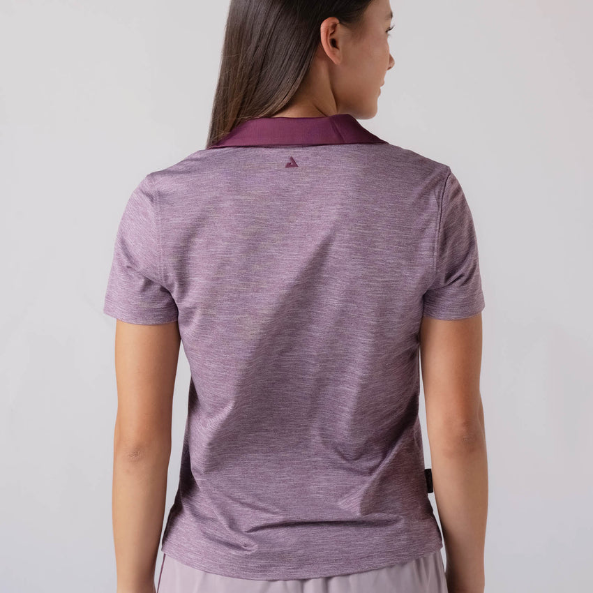 Women's Club Polo (Bordeaux Hthr) - M