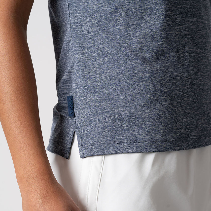 Women's Club Polo (Navy Hthr) - L