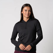 Women's Quarter Zip Pullover (Black) - S