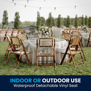 Bamboo Folding Chairs | Set of 2 Bamboo Wood Folding Chairs