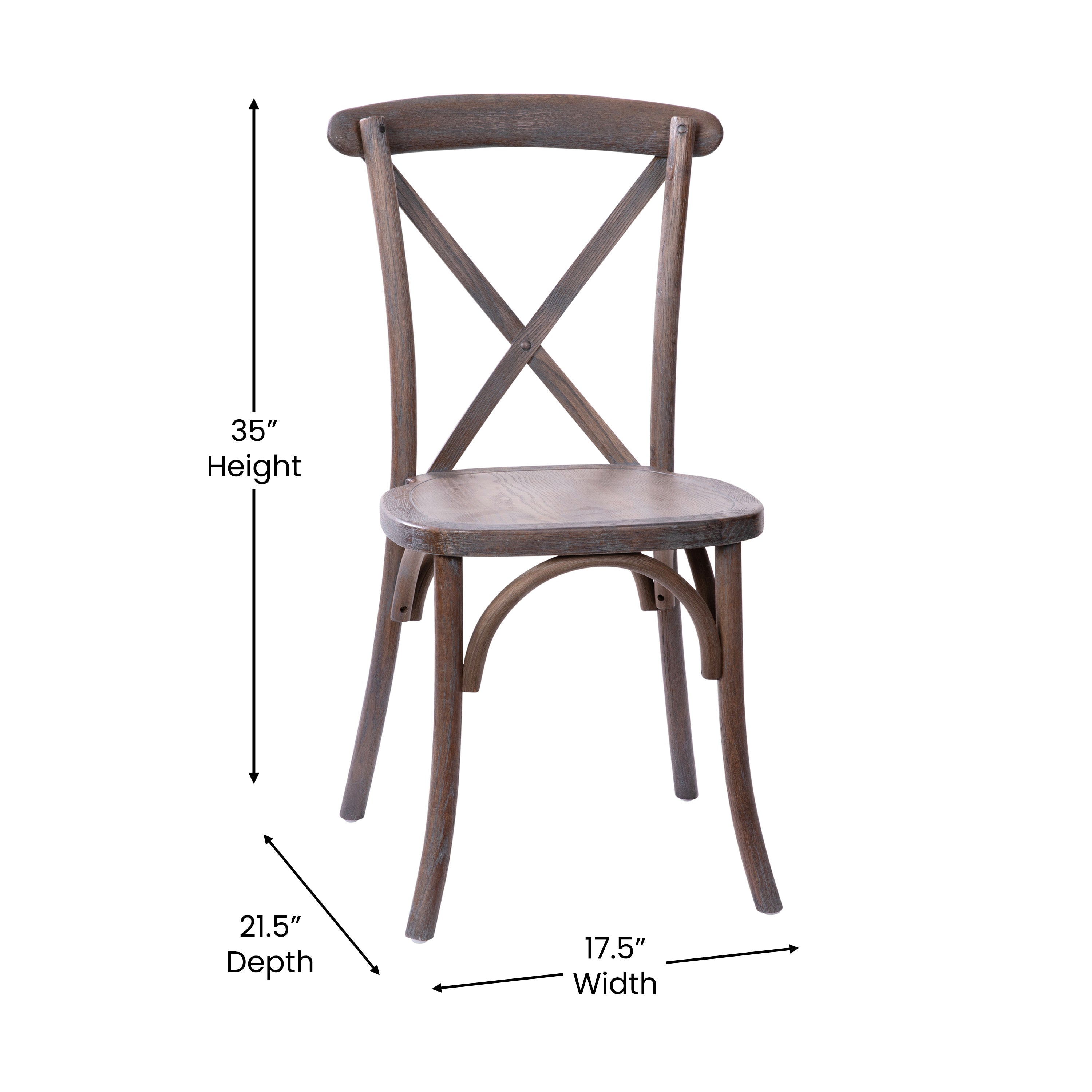 Advantage Gray Wash Dark Driftwood X-Back Chair