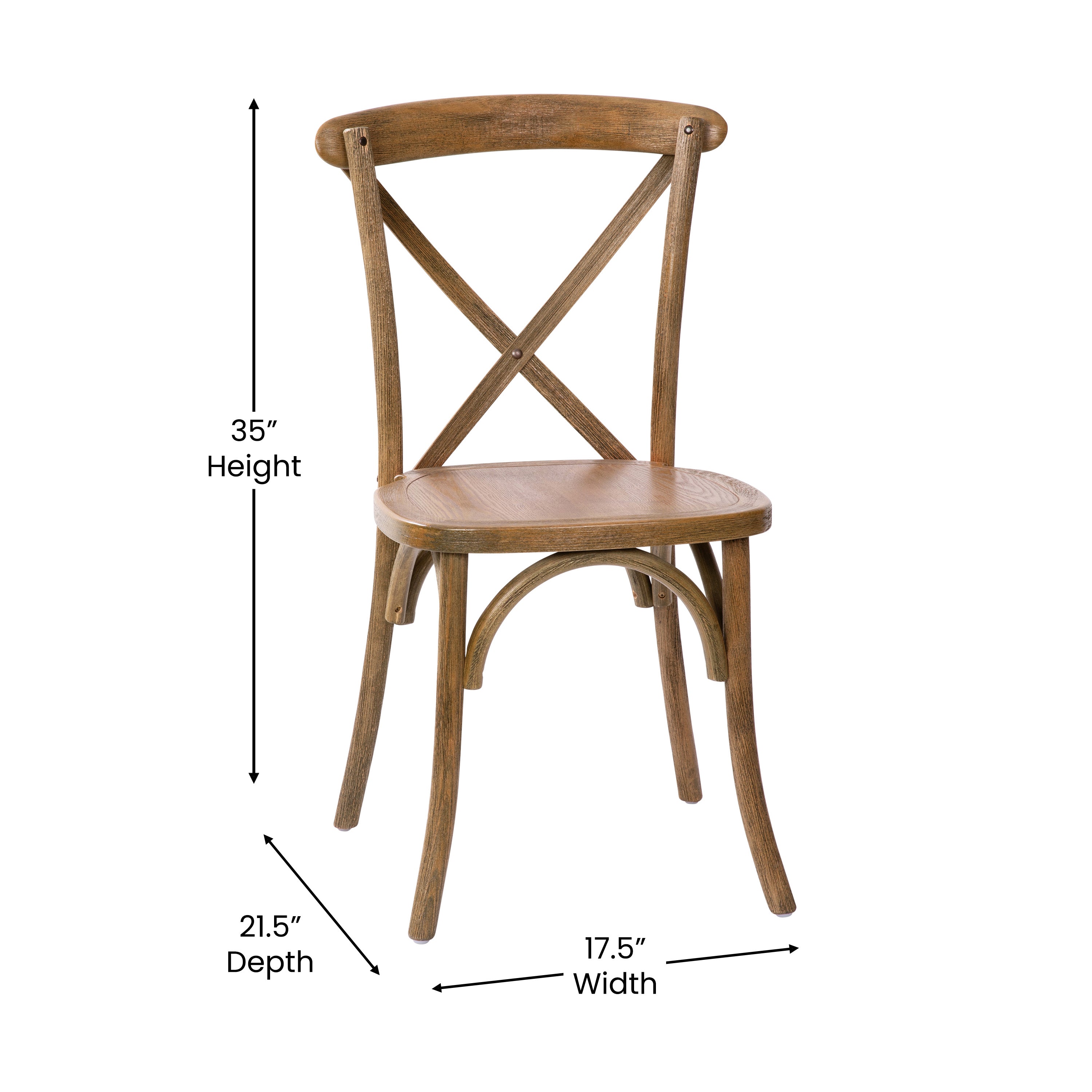 Advantage Hand Scraped Dark Natural X-Back Chair