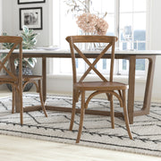 Advantage Hand Scraped Dark Natural X-Back Chair