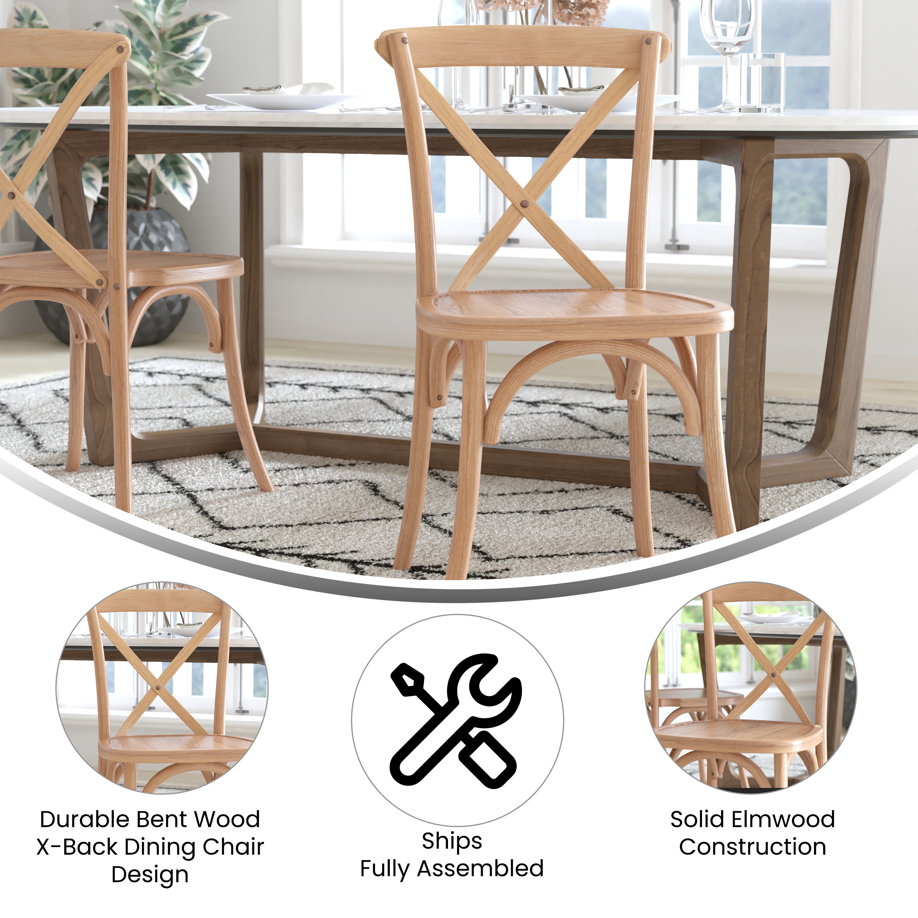 Advantage Driftwood X-Back Chair